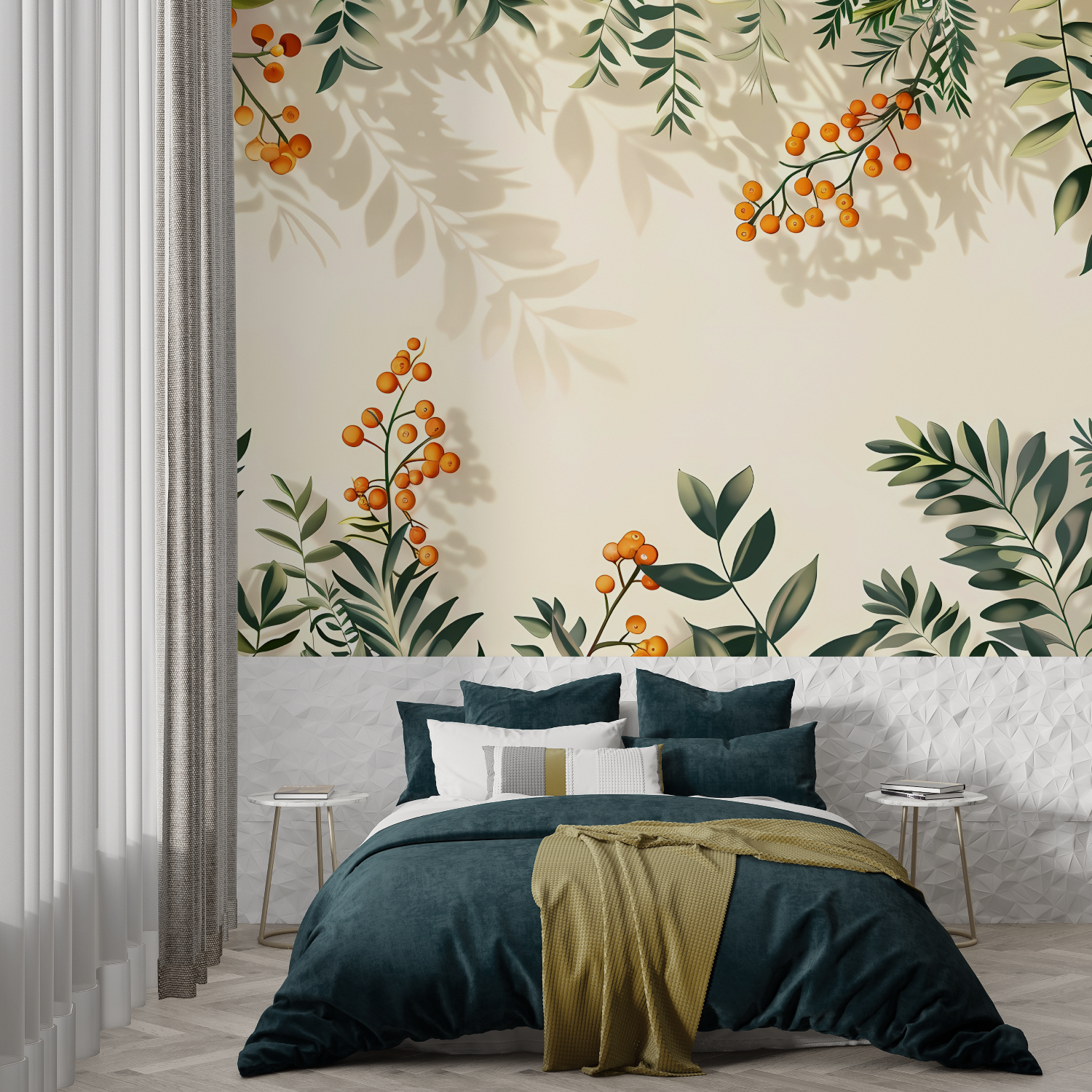 Terracotta and Green Wallpaper | Murals Wallpaper