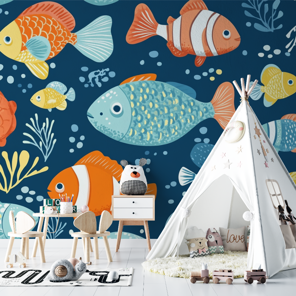 Joyful Marine Pattern Wallpaper | Murals Wallpaper