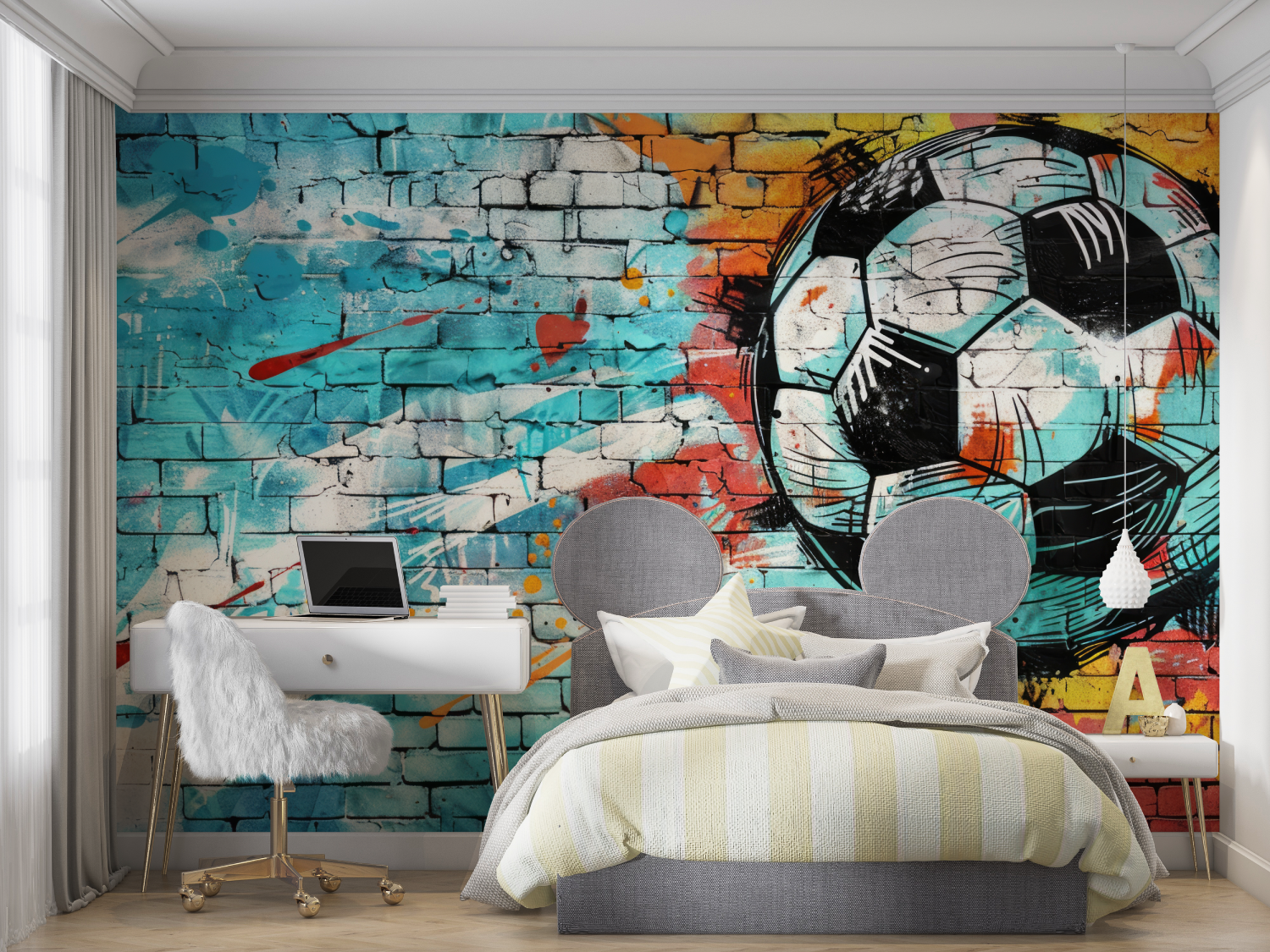 Graffiti Fußball Tapete | Wandbilder Tapete