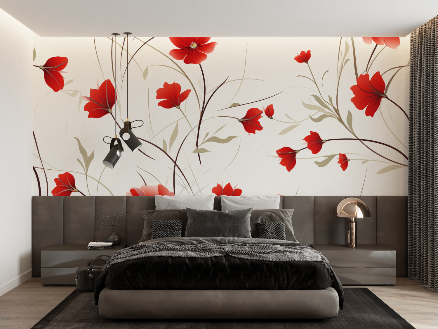 White and Red Wallpaper | Murals Wallpaper