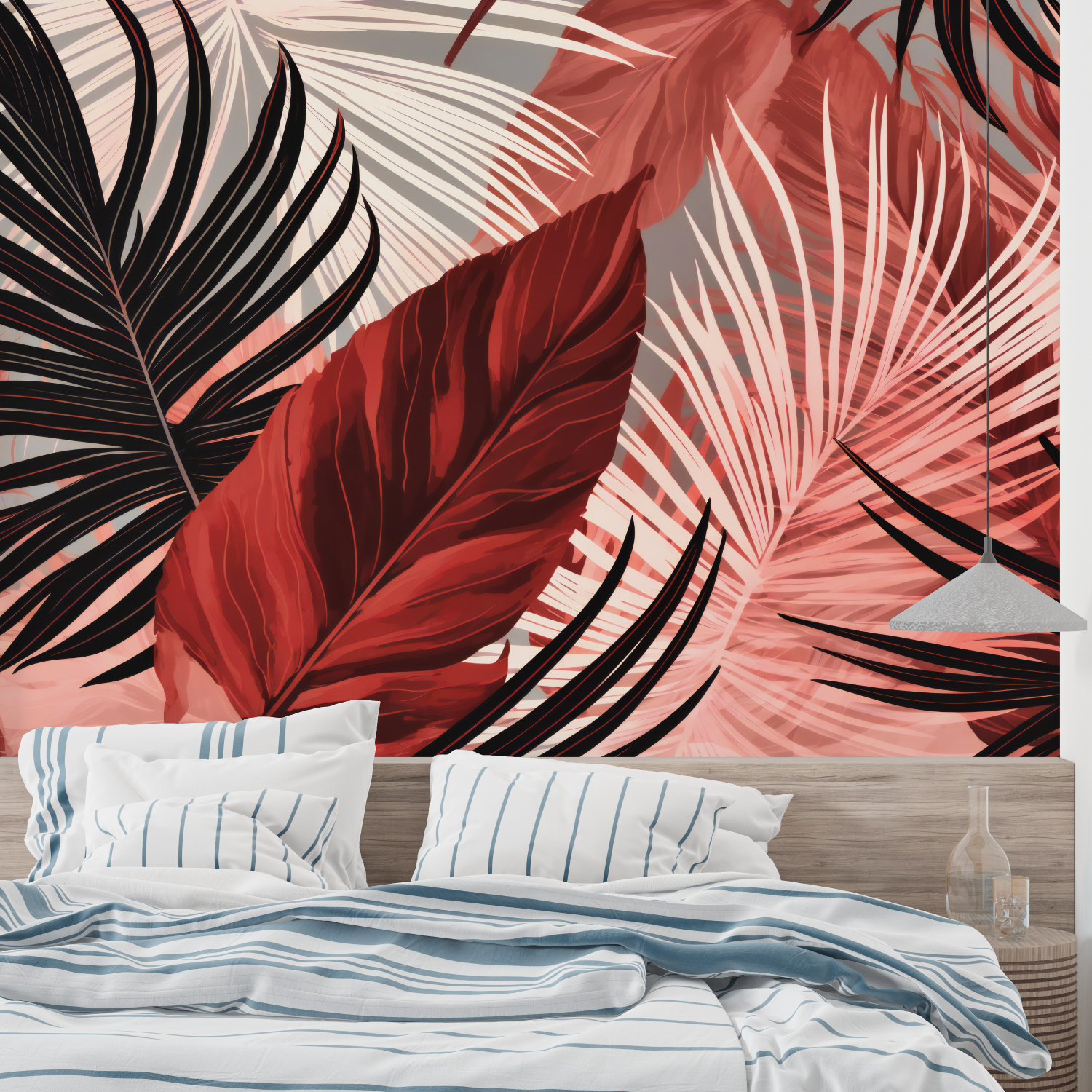 Gray and Red Wallpaper | Murals Wallpaper