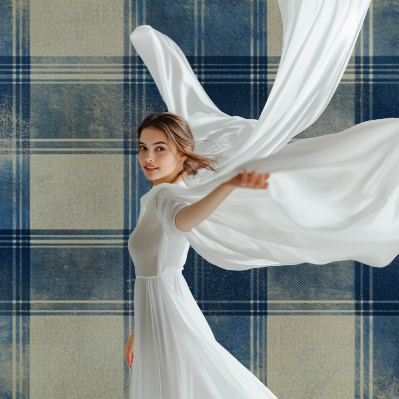 Vintage Blue Tartan Wallpaper | Murals Wallpaper
