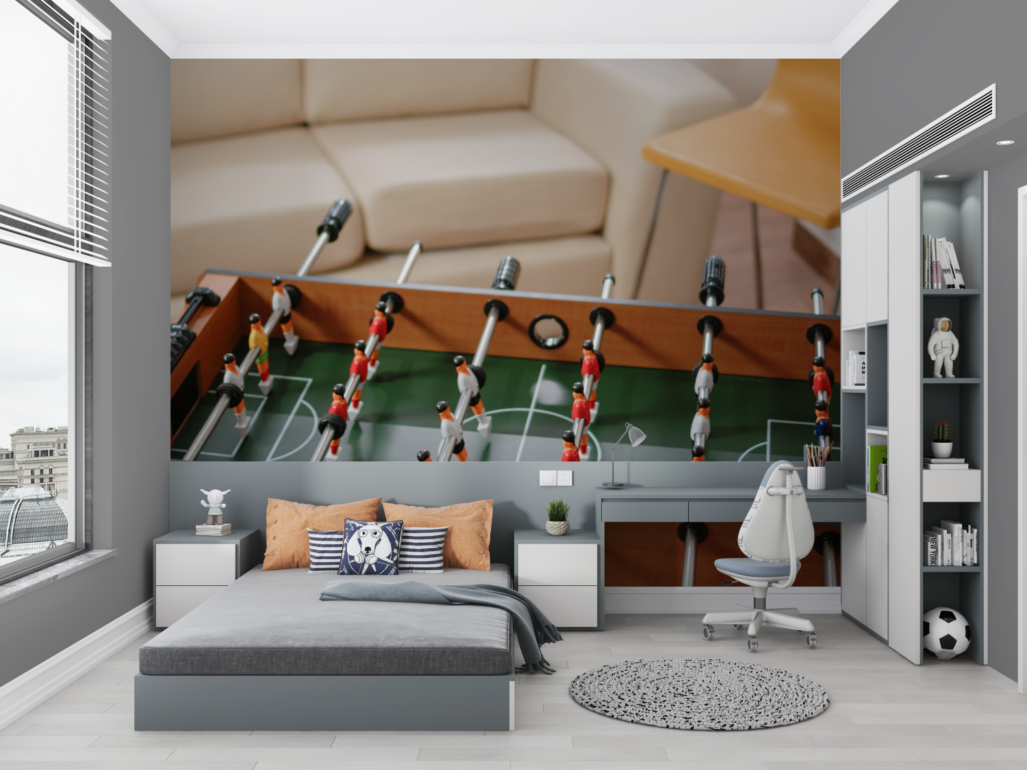 Realistische Tischfußball-Tapete | Wandbilder