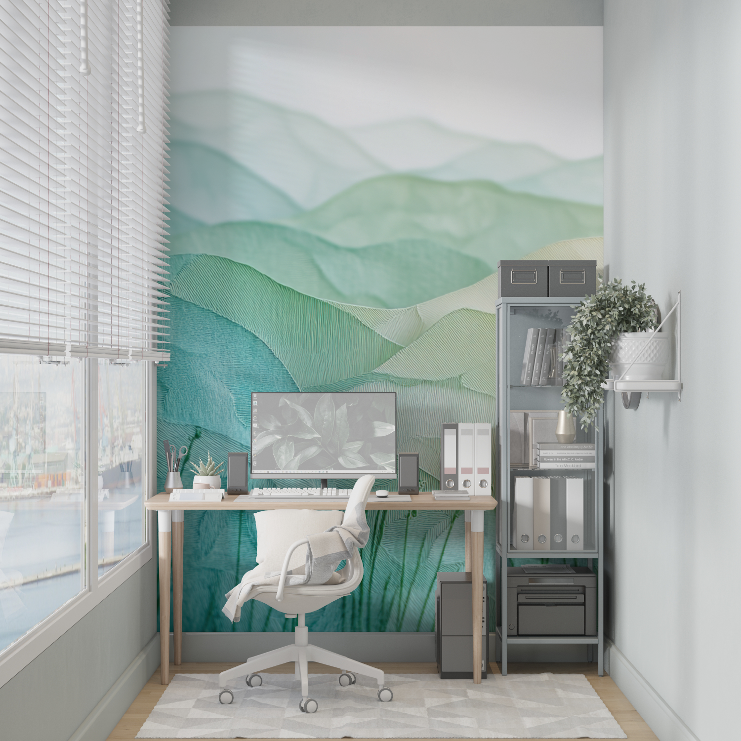 3D Green Watercolor Wallpaper | Murals Wallpaper