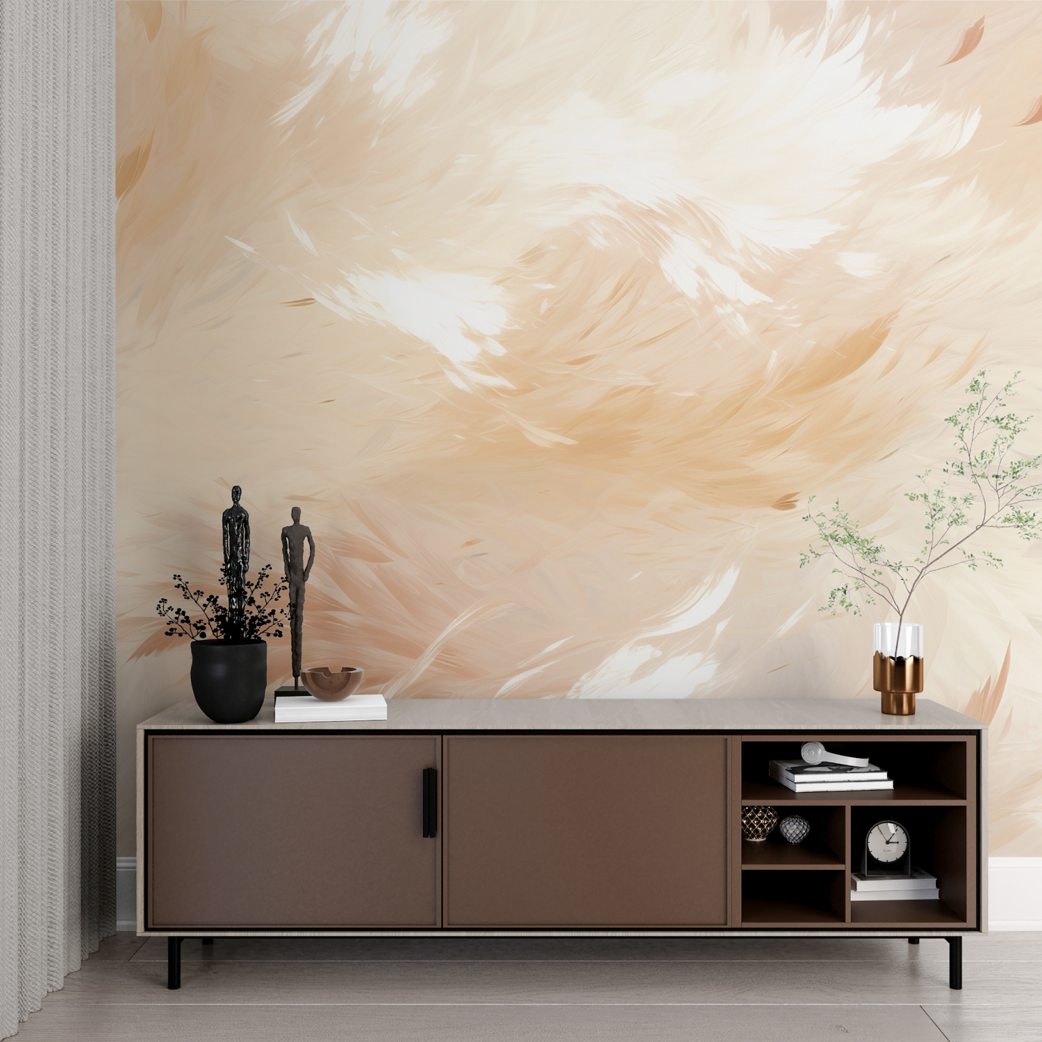 Cocooning Feather Pastel Wallpaper | Murals Wallpaper