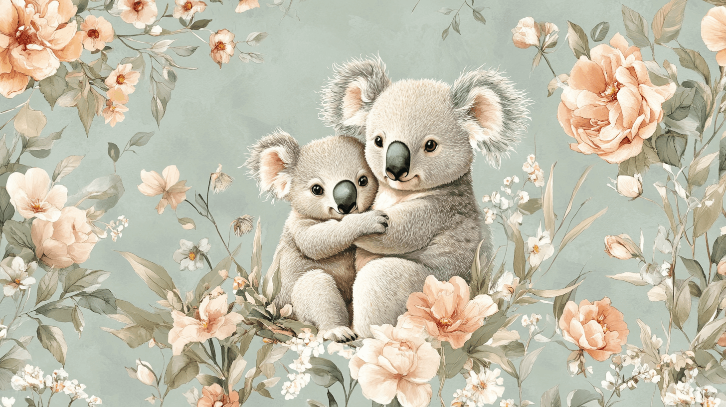 Pastel Velvet Koala Wallpaper | Murals Wallpaper