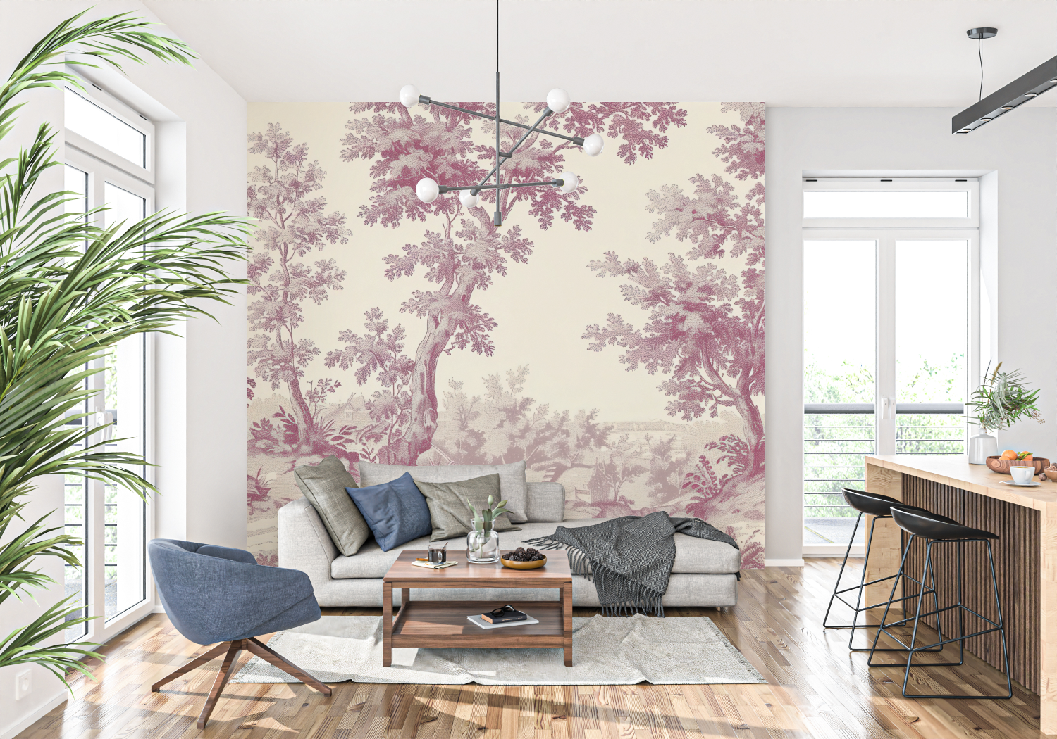 Toile De Jouy Wallpaper Room | Murals Wallpaper