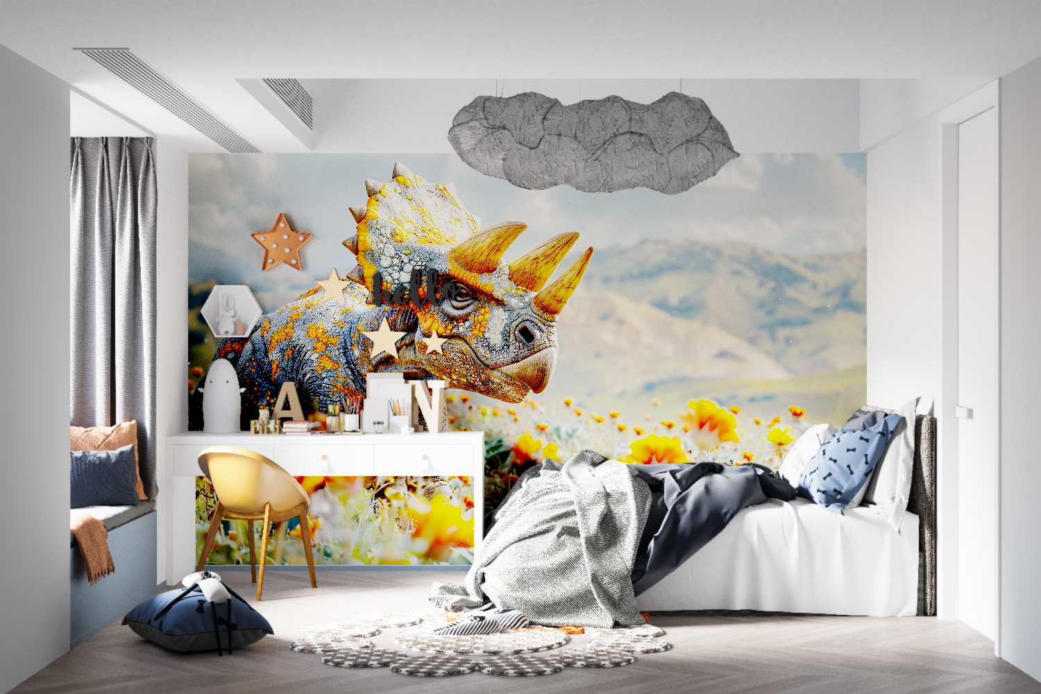 Orange Dinosaur Wallpaper | Murals Wallpaper