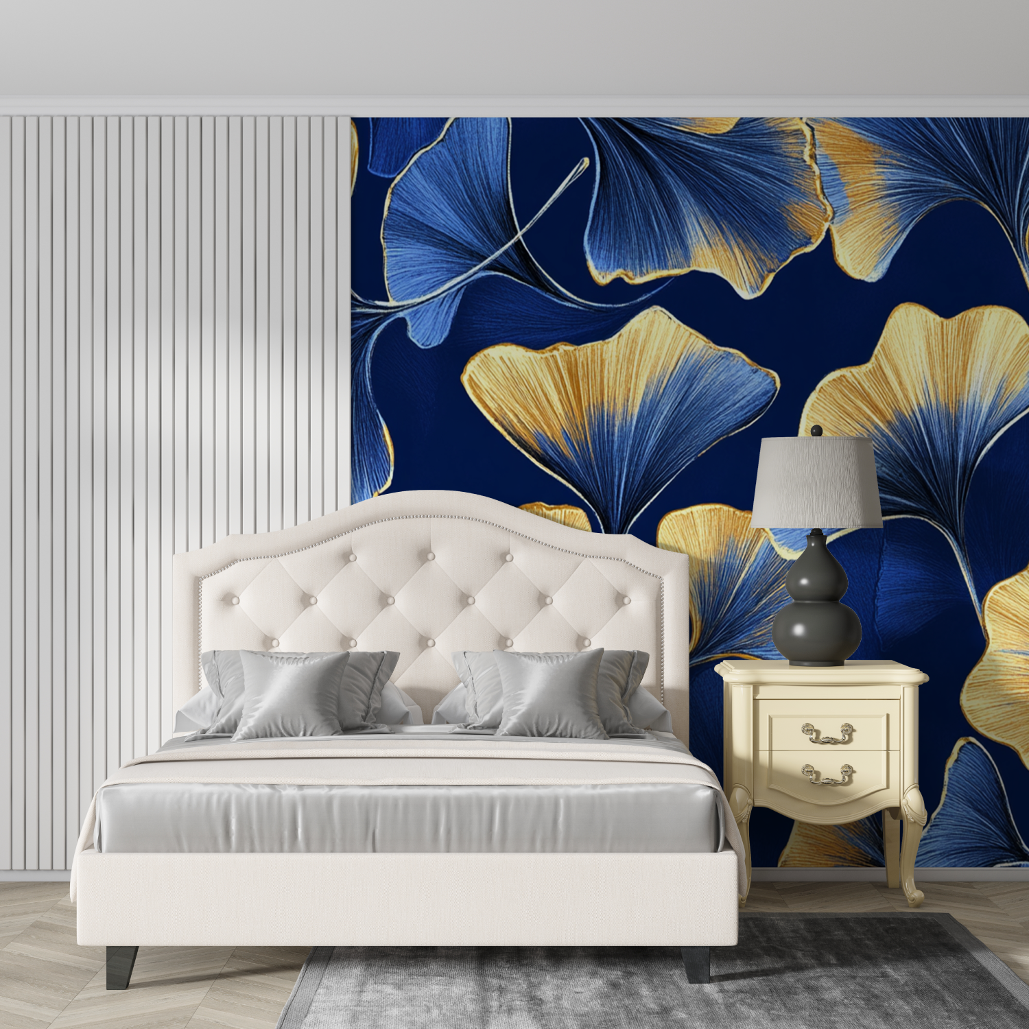 Blue Gecko Gold Art Deco Wallpaper | Murals Wallpaper
