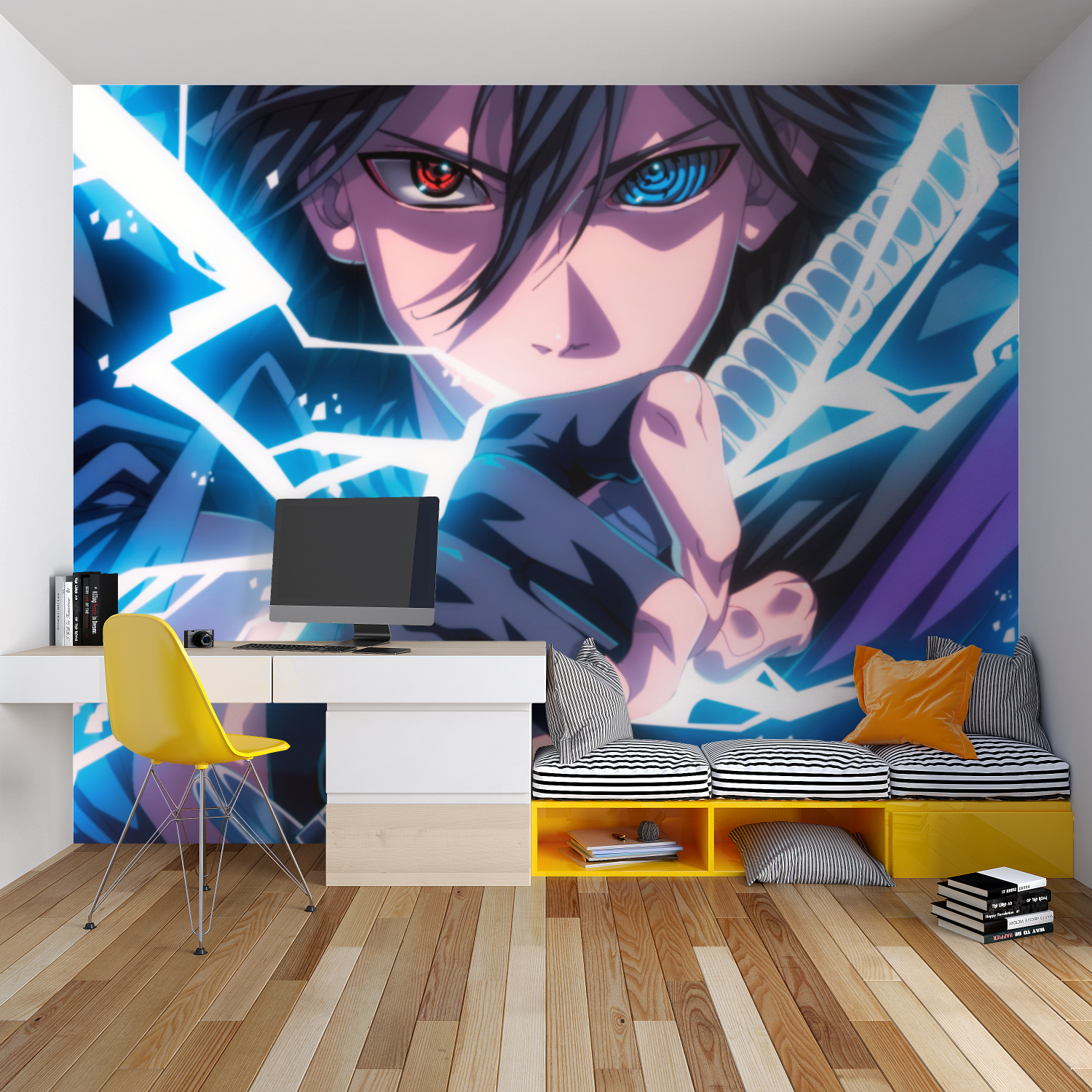 Naruto Sasuke Blue Wallpaper | Murals Wallpaper