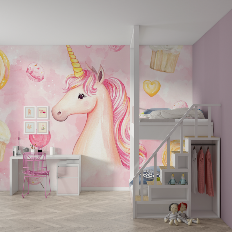 Unicorn Wallpaper Baby Room Candy World | Murals Wallpaper