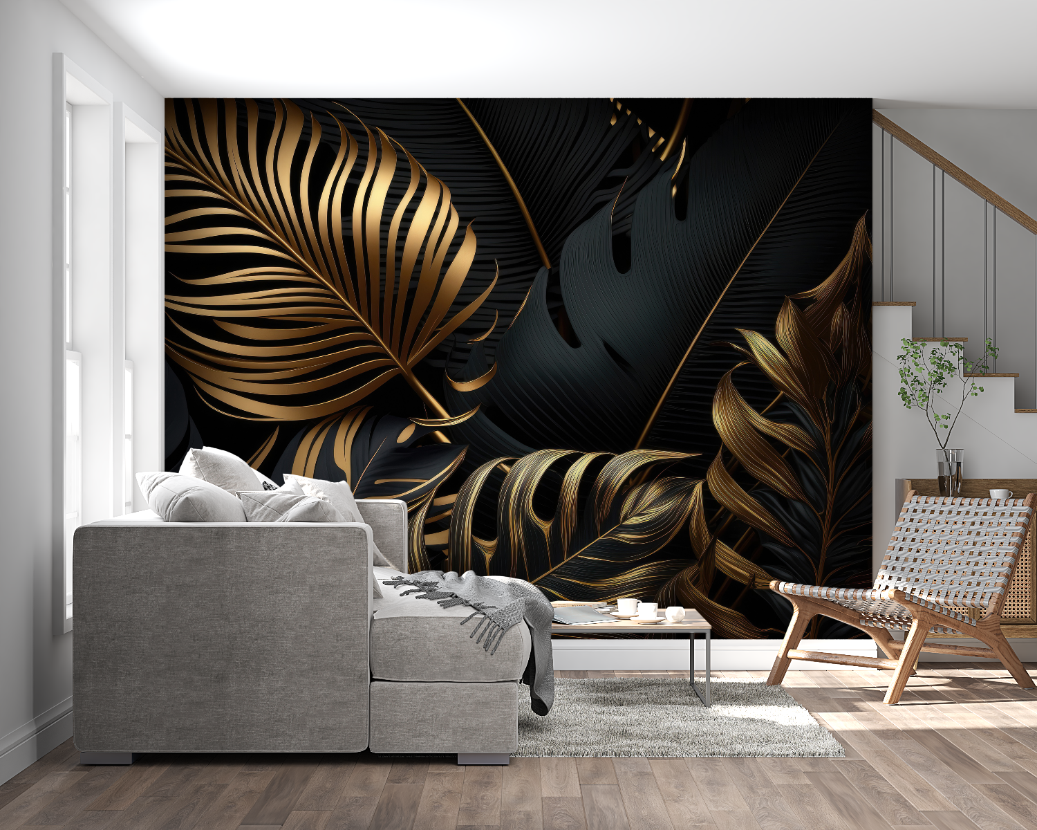 Black and Gold Art Wallpaper | Murals Wallpaper