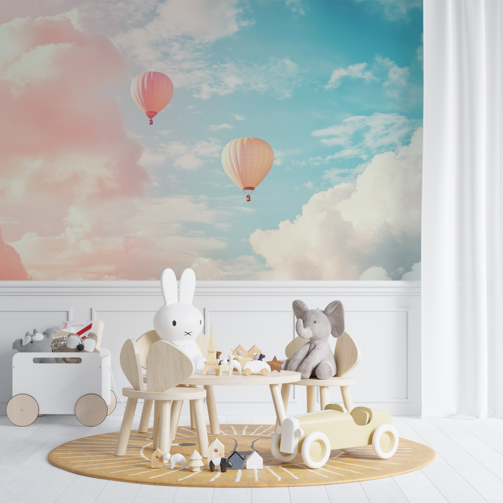 Hot Air Balloon and Sunny Day Sky Wallpaper | Murals Wallpaper