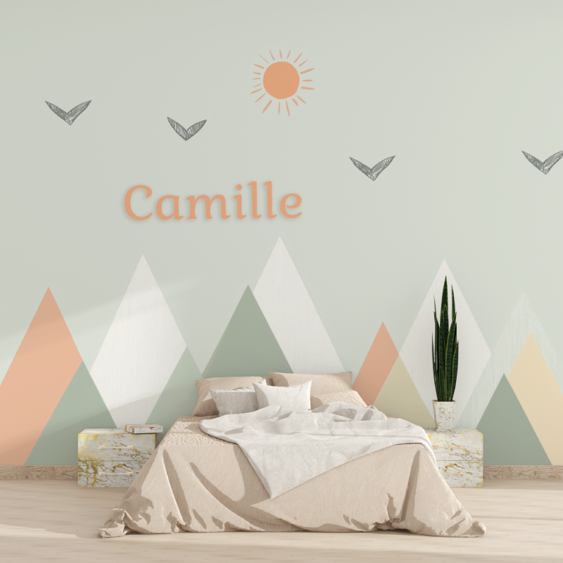 Scandinavian Green Name Wallpaper | Murals Wallpaper