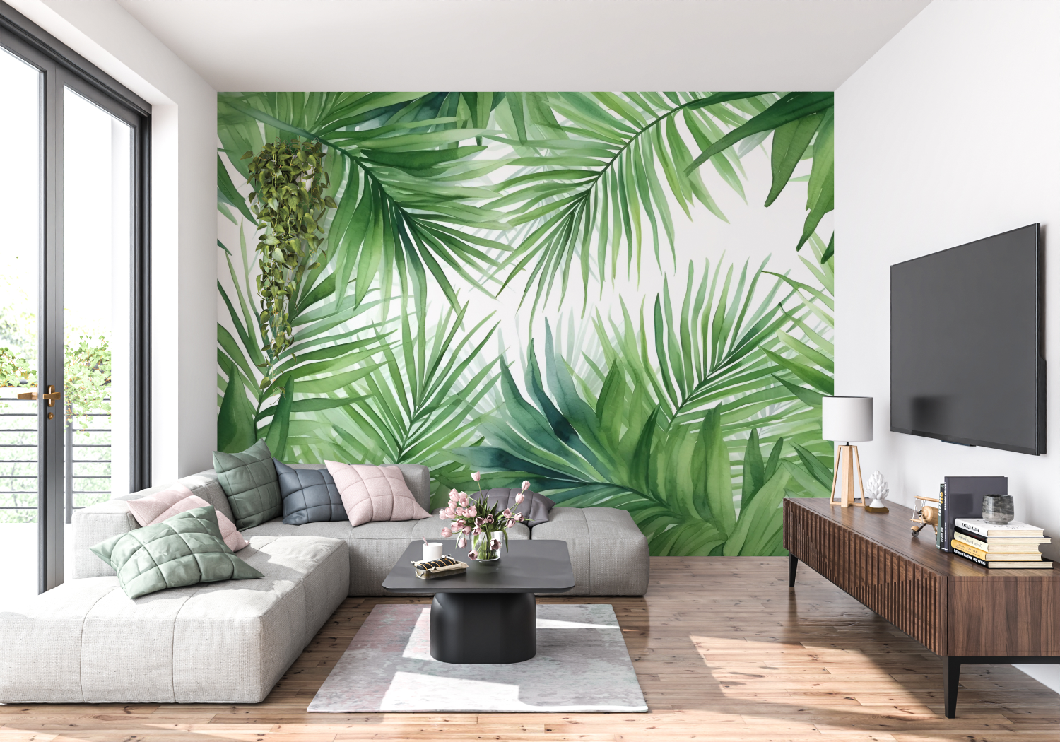 Green Palm Leaf Wallpaper | Murals Wallpaper
