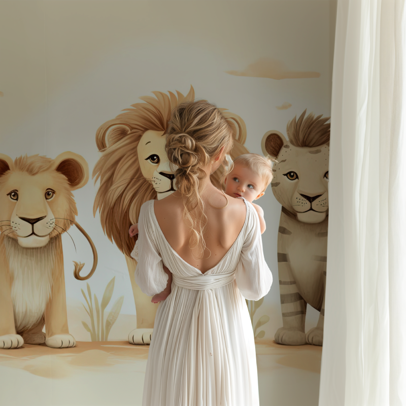 Tapete mit böhmischem Löwenmotiv | Wandtapete