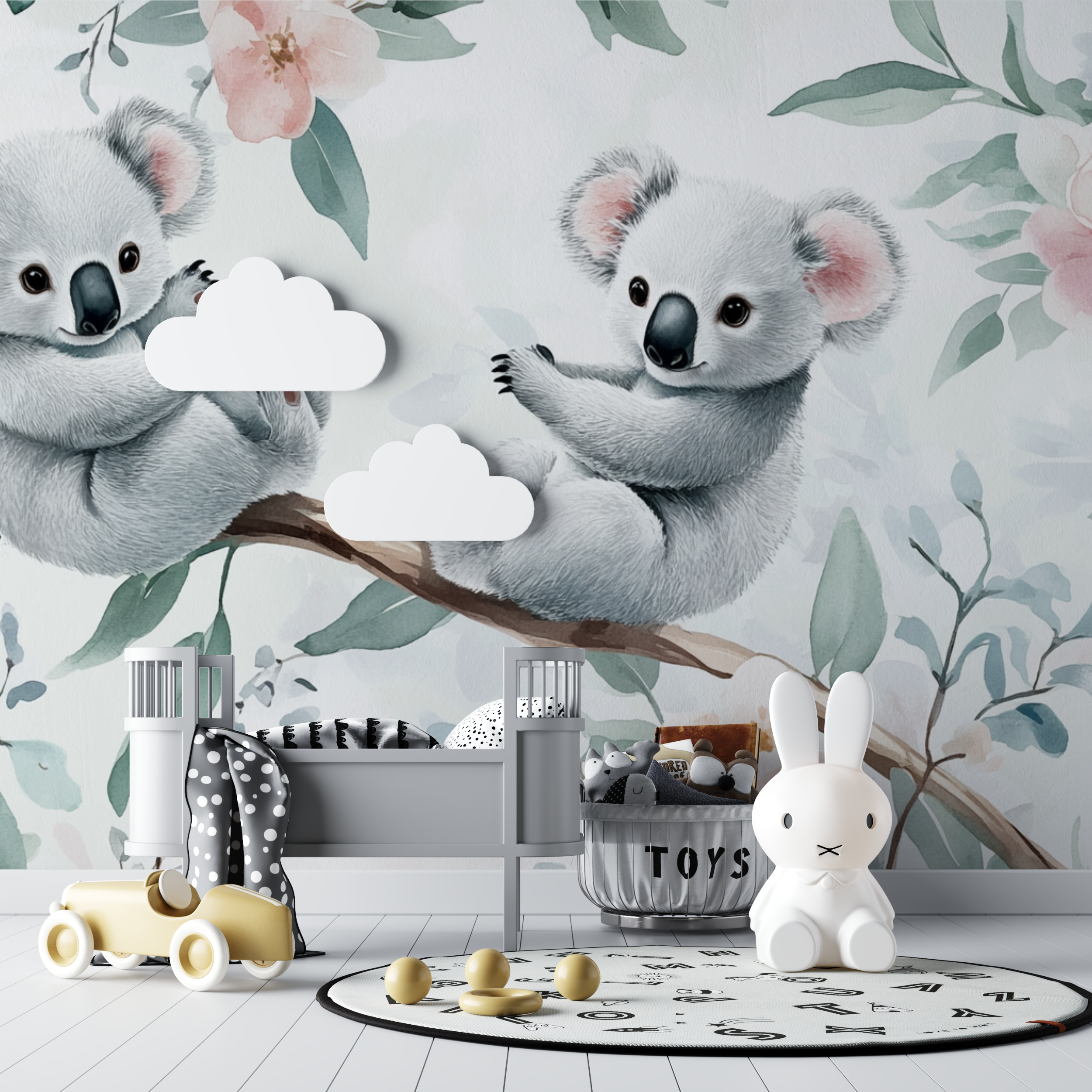 Koala and Milk Drops Wallpaper | Murals Wallpaper