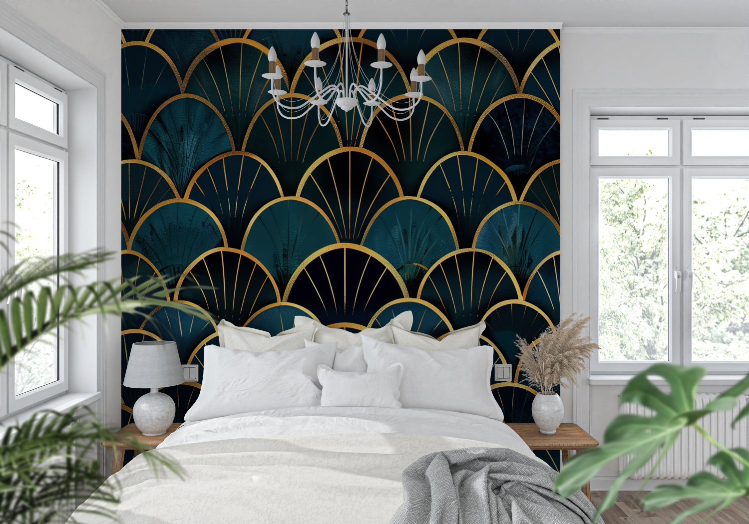 Elegant Shells Art Deco Wallpaper | Murals Wallpaper