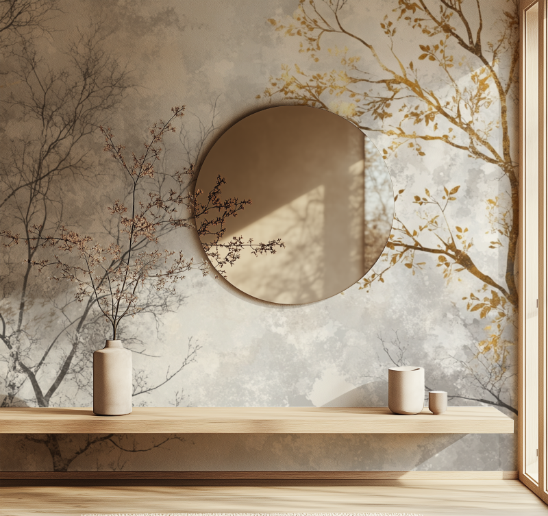 Metallische Baum Tapete | Murals Tapete