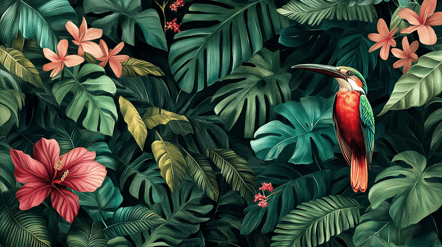 Exotic Jungle Watercolor Wallpaper | Murals Wallpaper