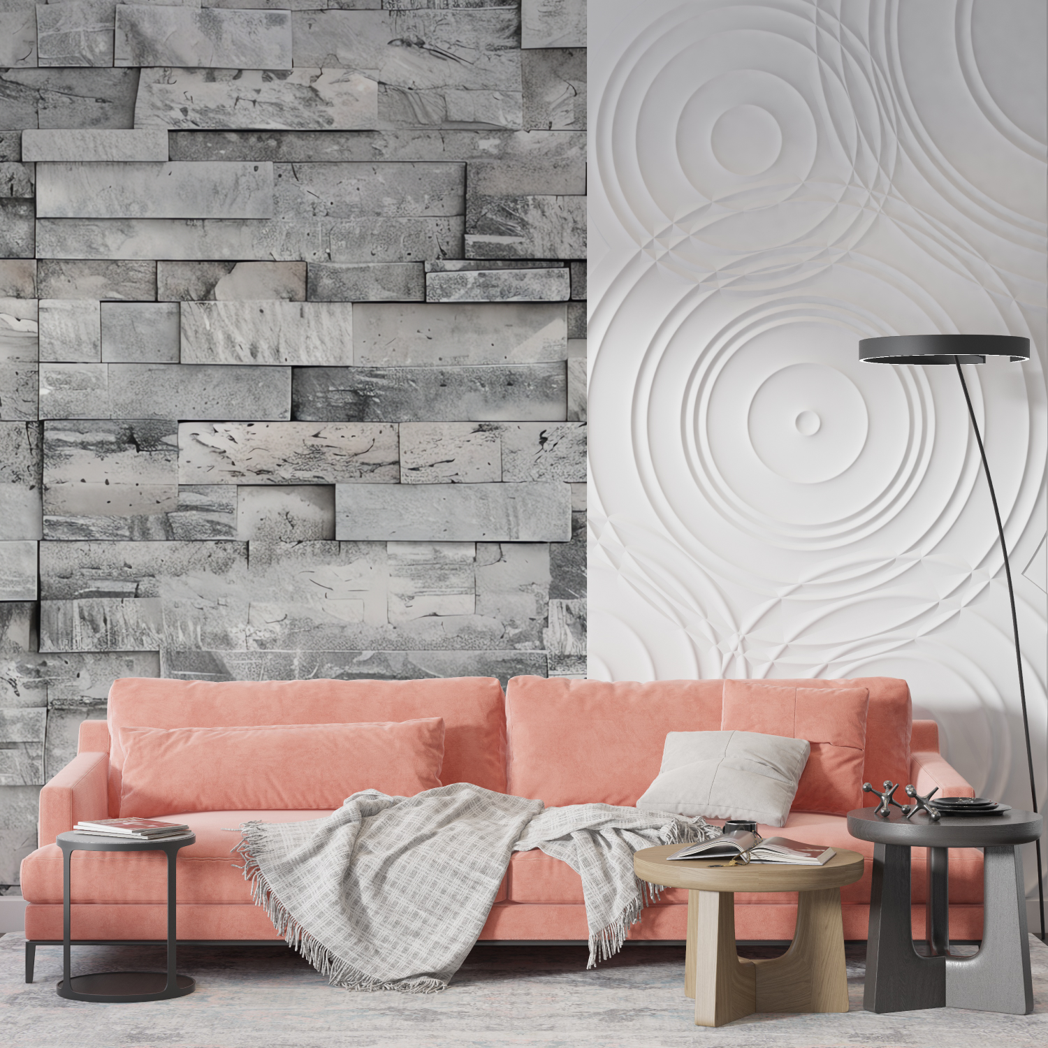 Graue Stein-Tapete | Wandbilder Tapete