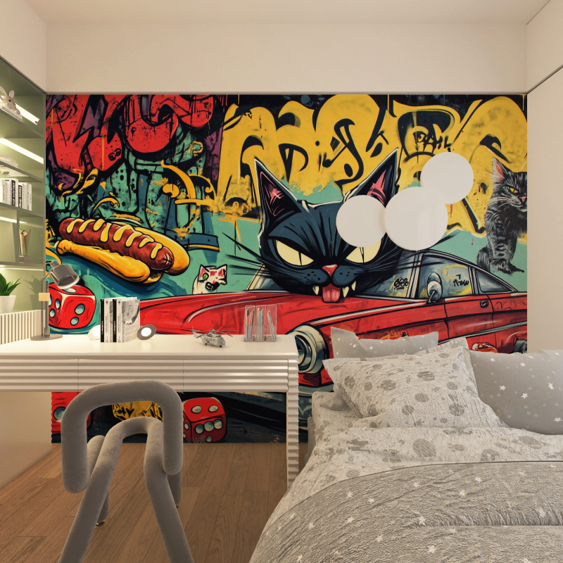 Kids Car Graffiti Wallpaper | Murals Wallpaper