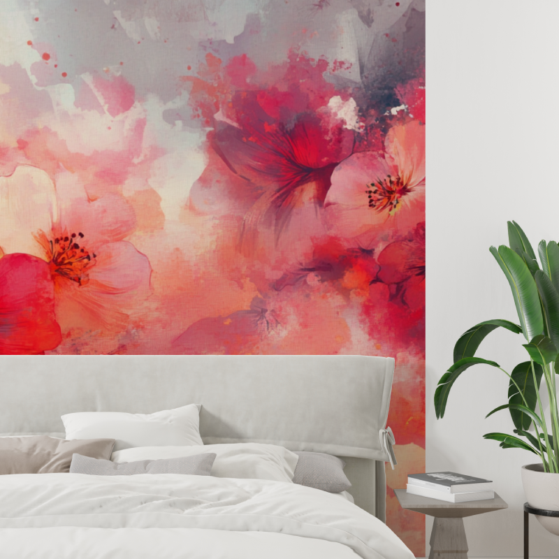 Abstract Colorful Watercolor Flower Wallpaper | Murals Wallpaper