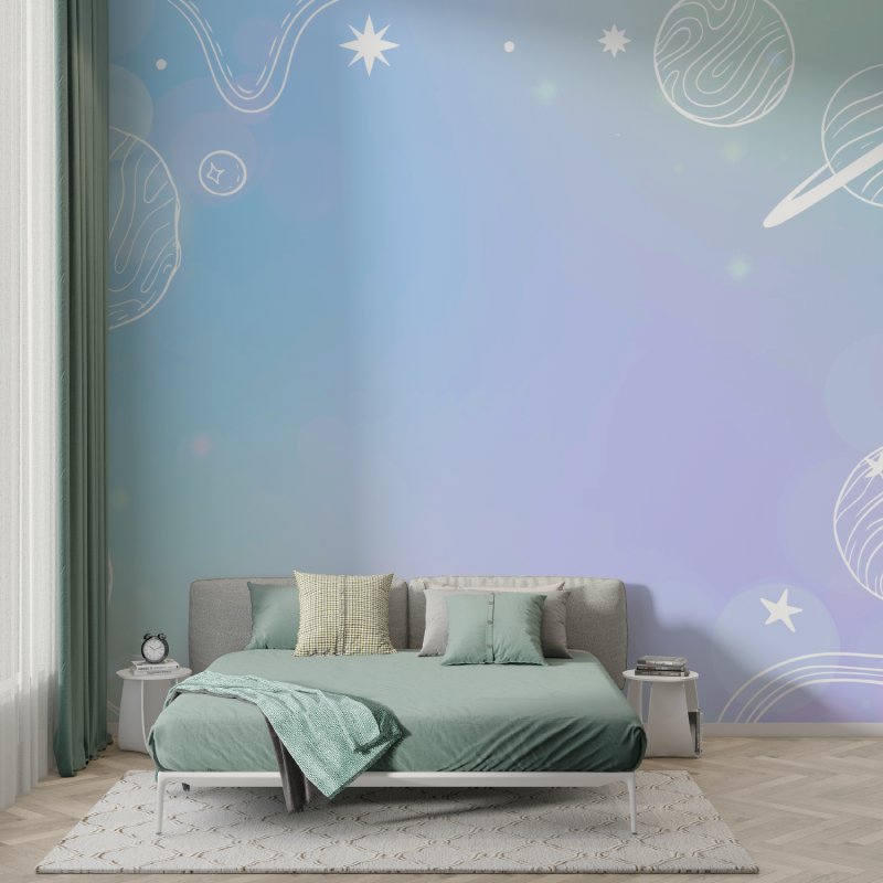 Pastel Space Bedroom Wallpaper | Murals Wallpaper