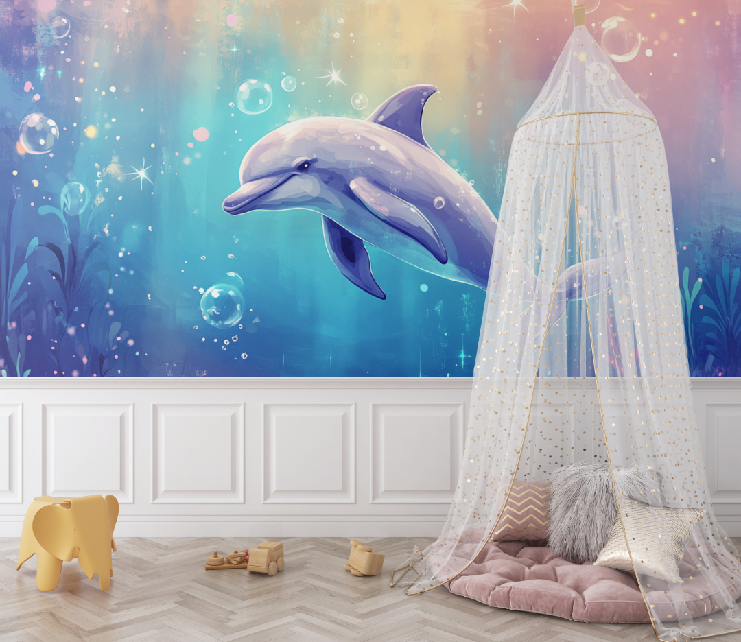 Marine Wallpaper My Friendly Dolphin | Murals Wallpaper