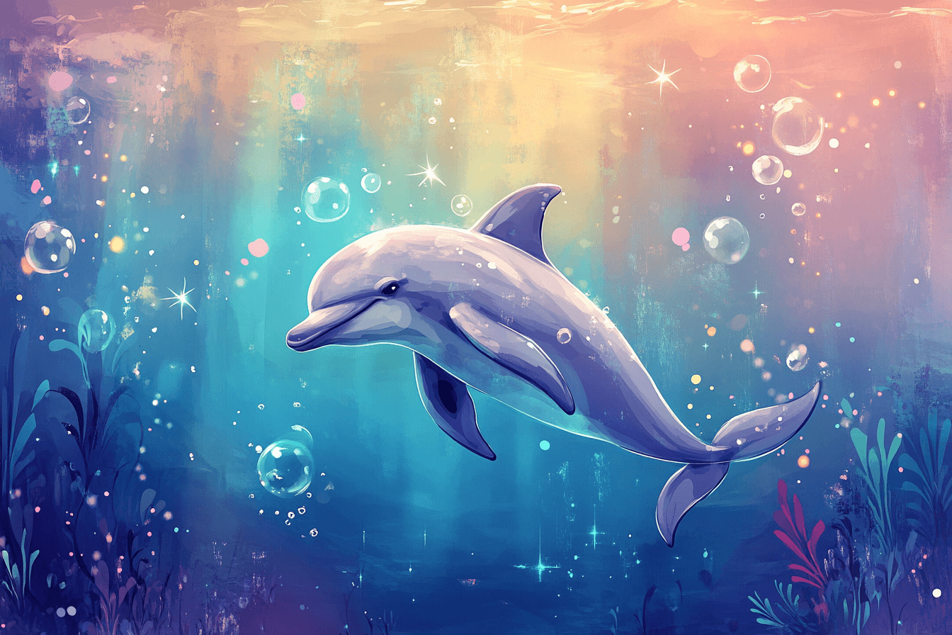 Marine Wallpaper My Friendly Dolphin | Murals Wallpaper