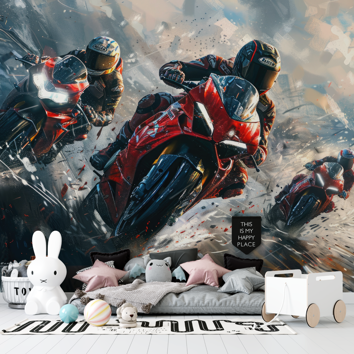 Tapisserie-Garcon-Motorradpapier aus Papier