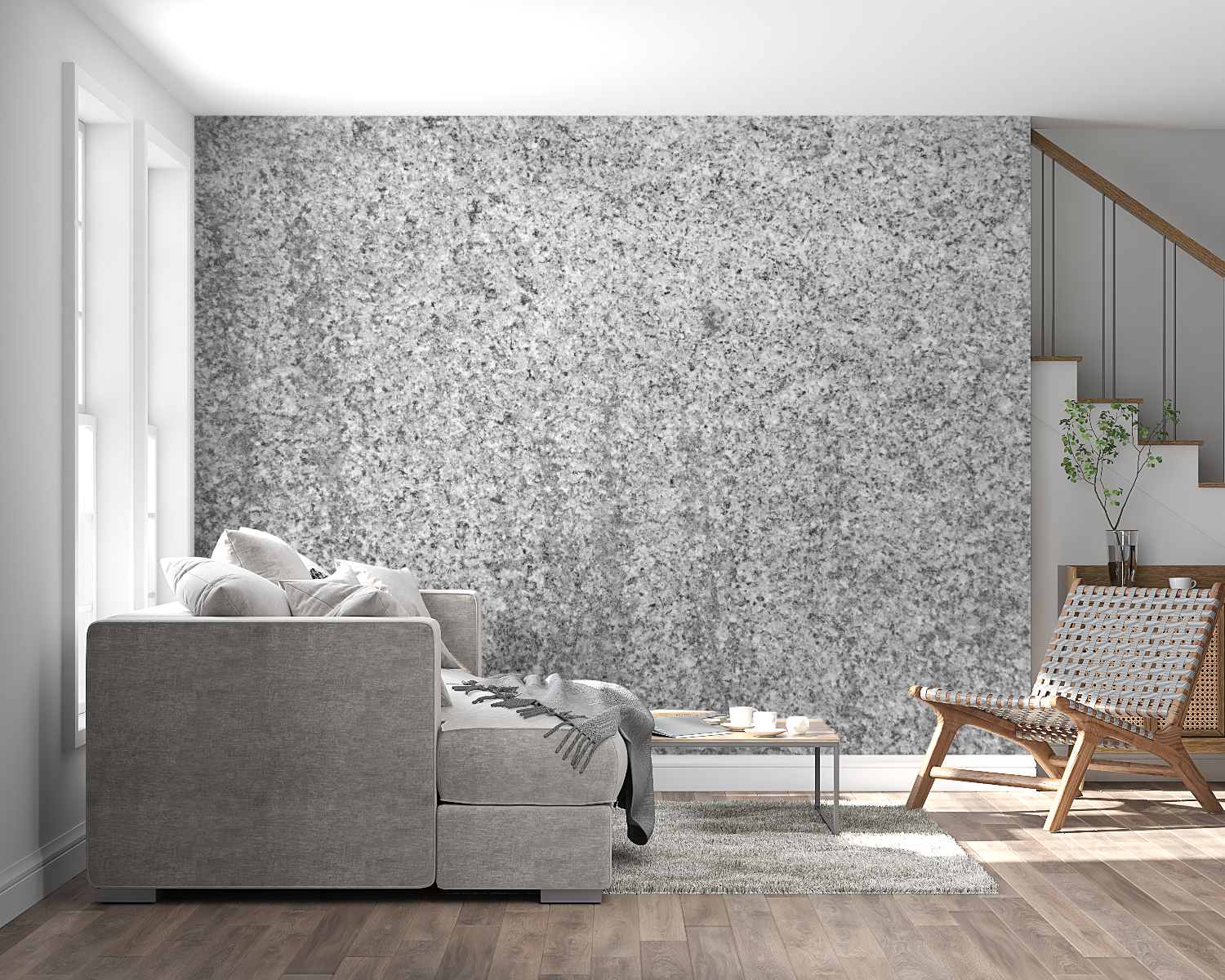 Glänzende graue Tapete | Wandtapete
