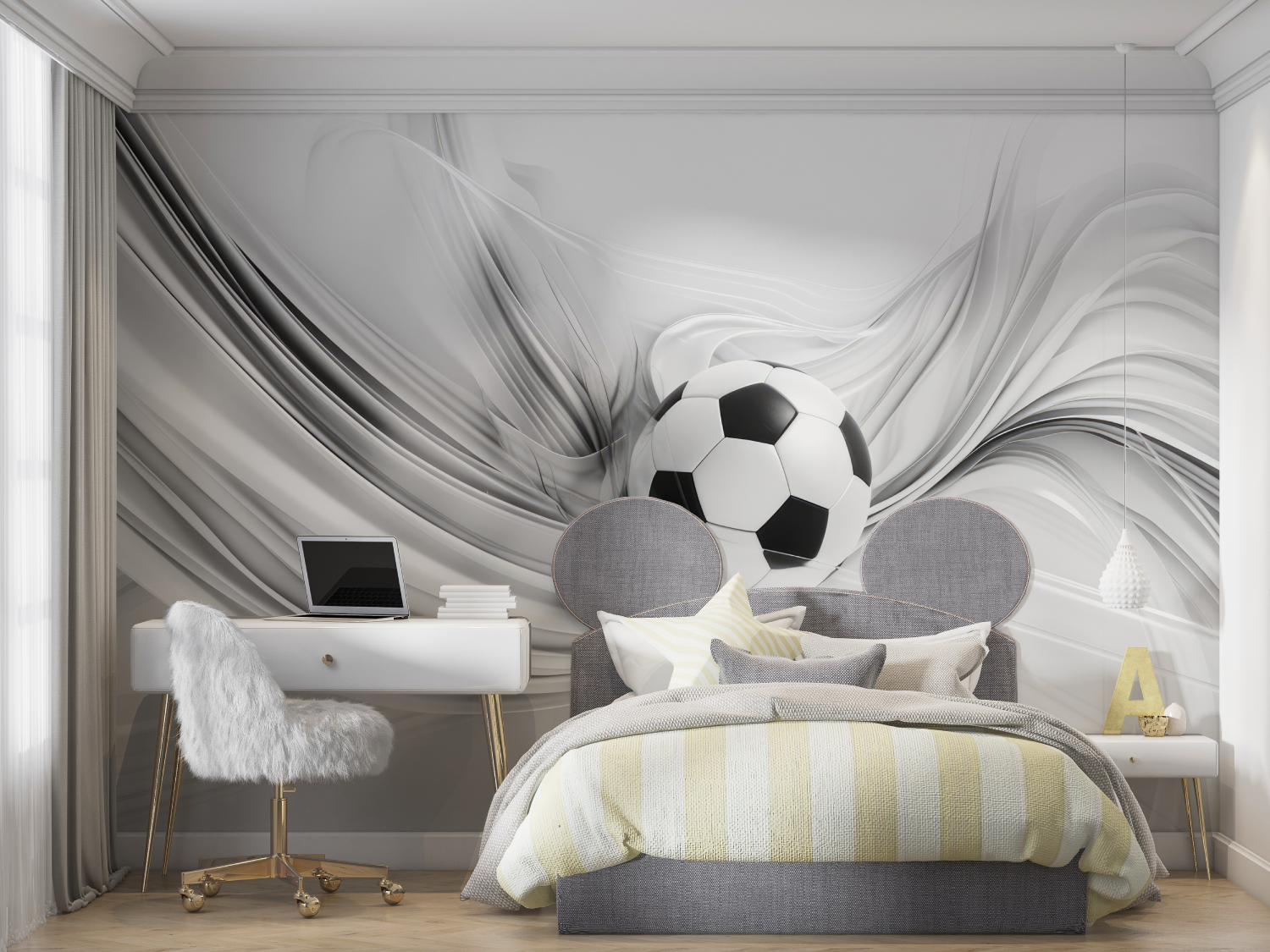 3D Soccer Ball Wallpaper | Murals Wallpaper