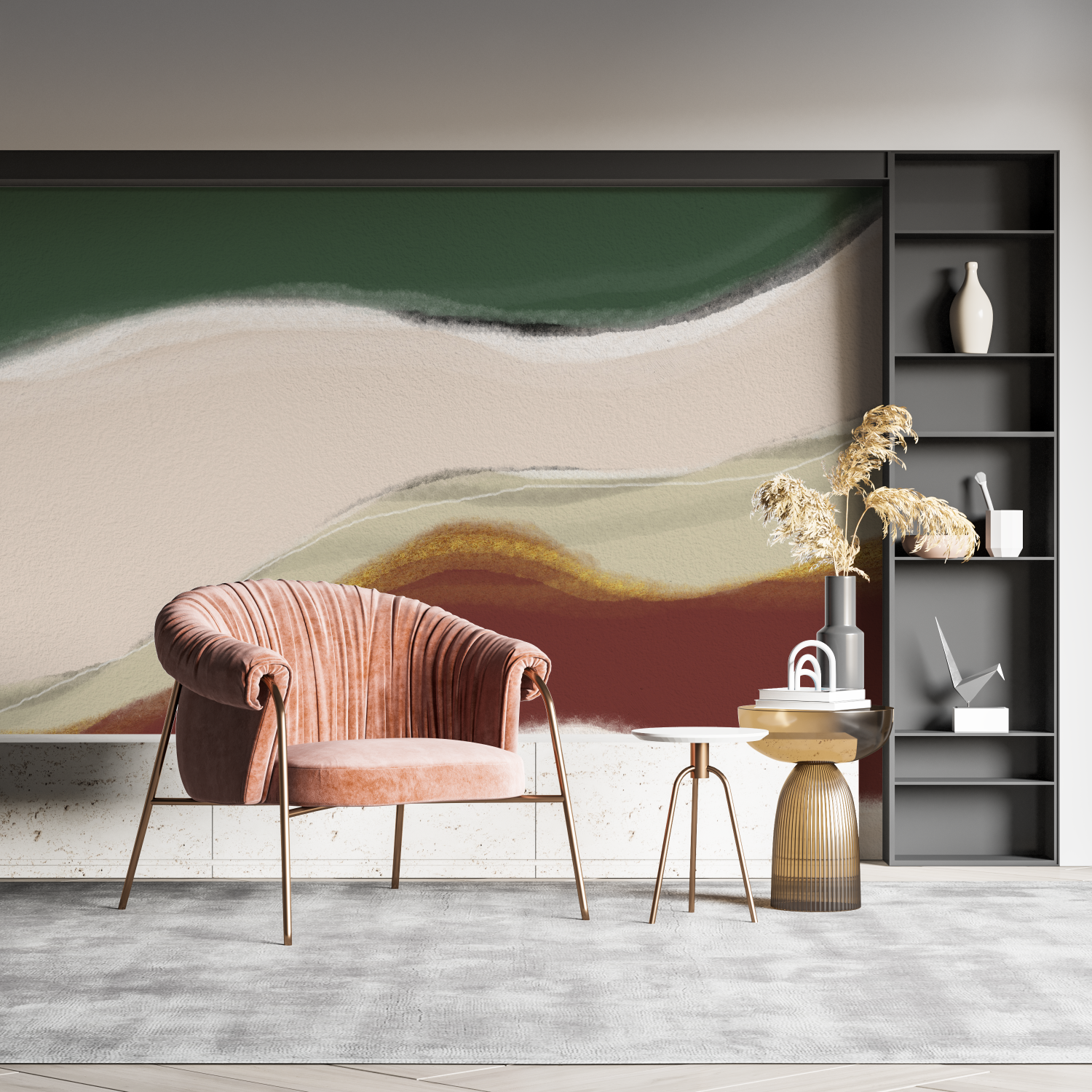 Green and Beige Wallpaper | Murals Wallpaper