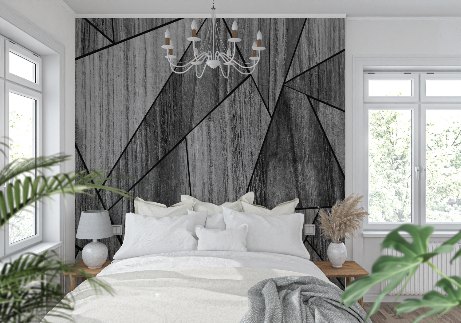 Silver and Black Wallpaper | Murals Wallpaper