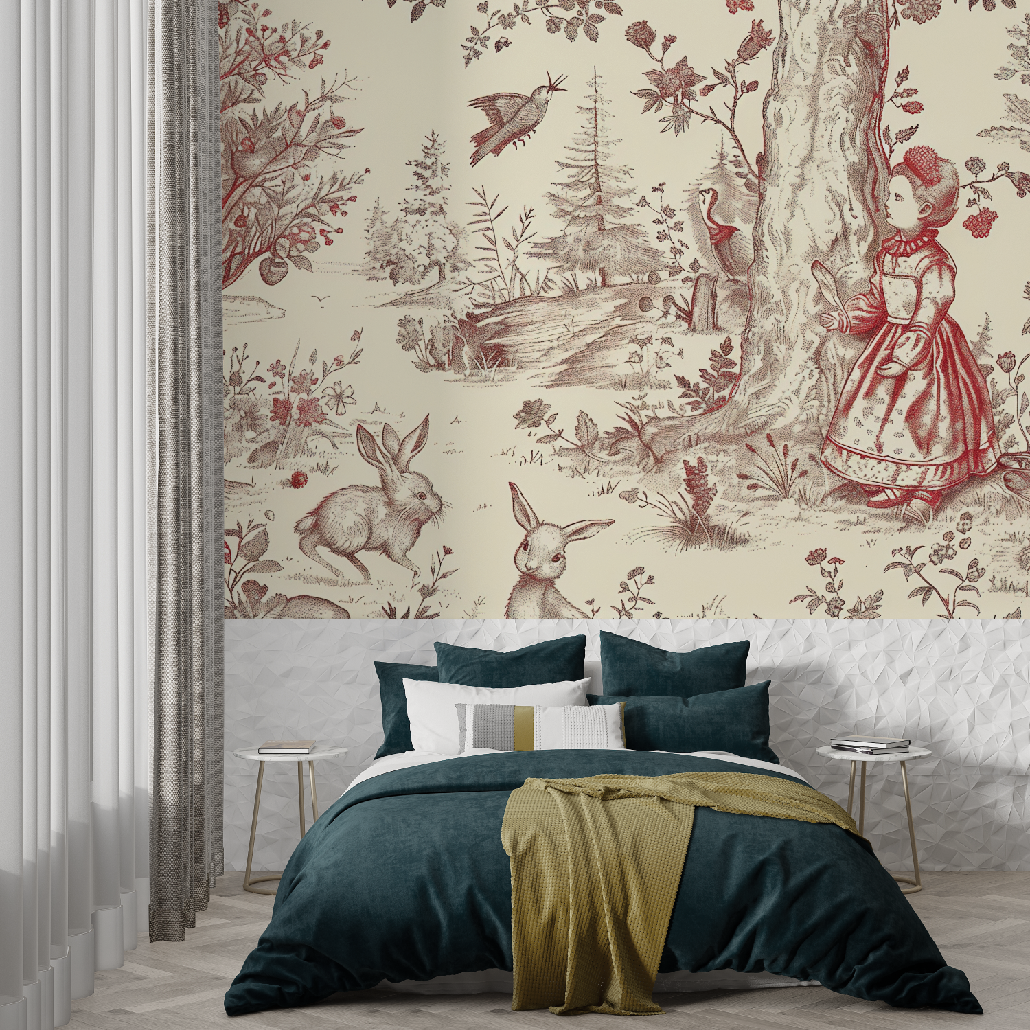 Toile de Jouy Wallpaper for Children's Room | Murals Wallpaper