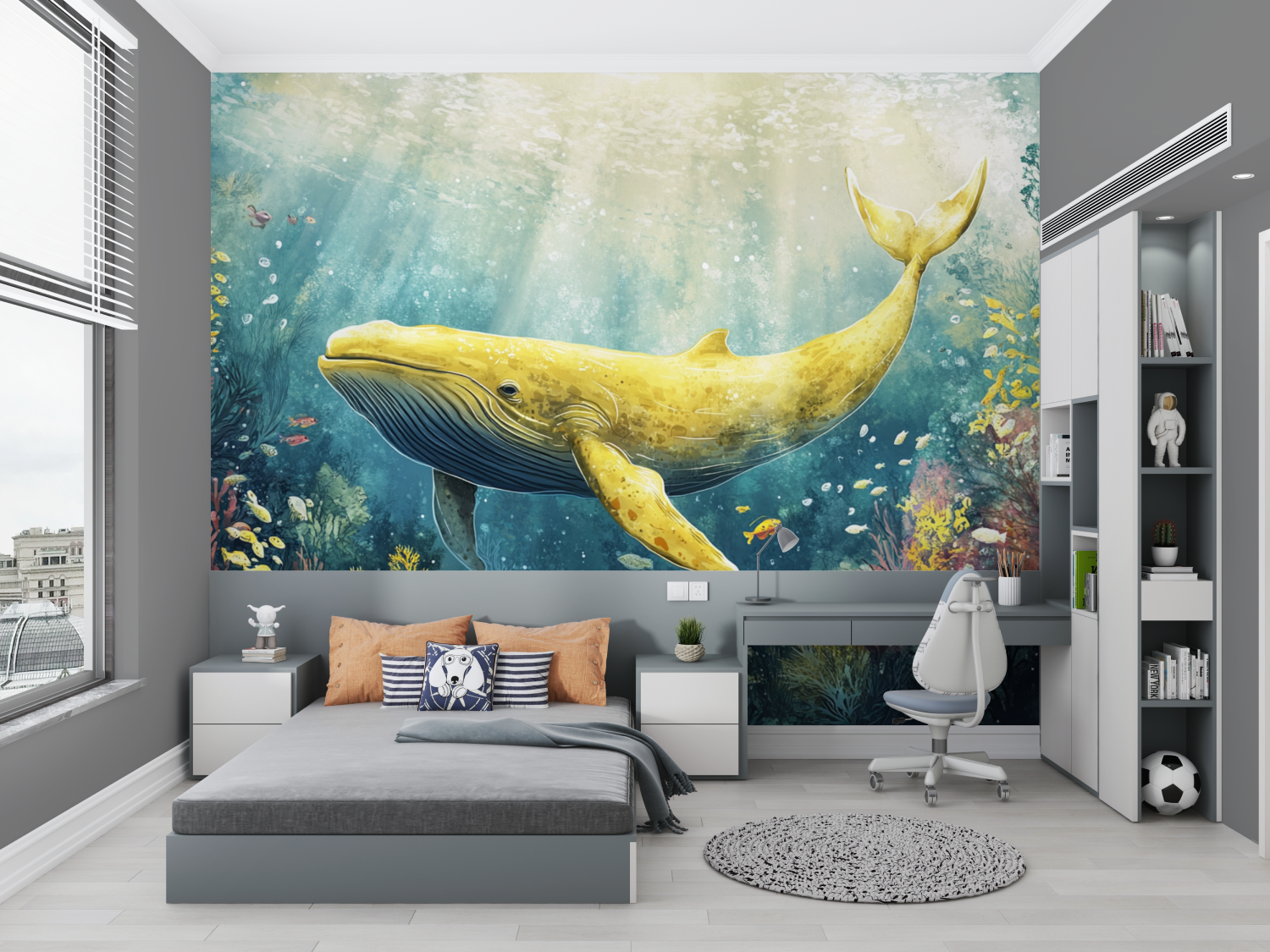 Underwater Whale Wallpaper | Murals Wallpaper