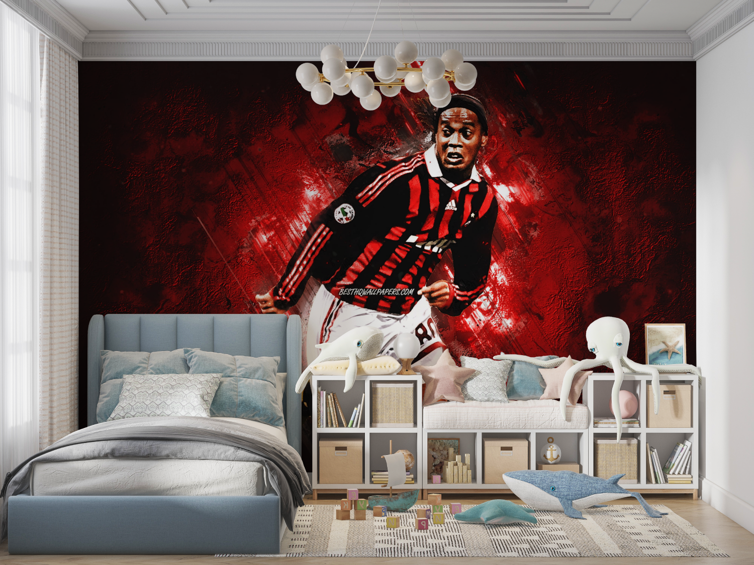 Ronaldinho Red Soccer Day Wallpaper | Murals Wallpaper