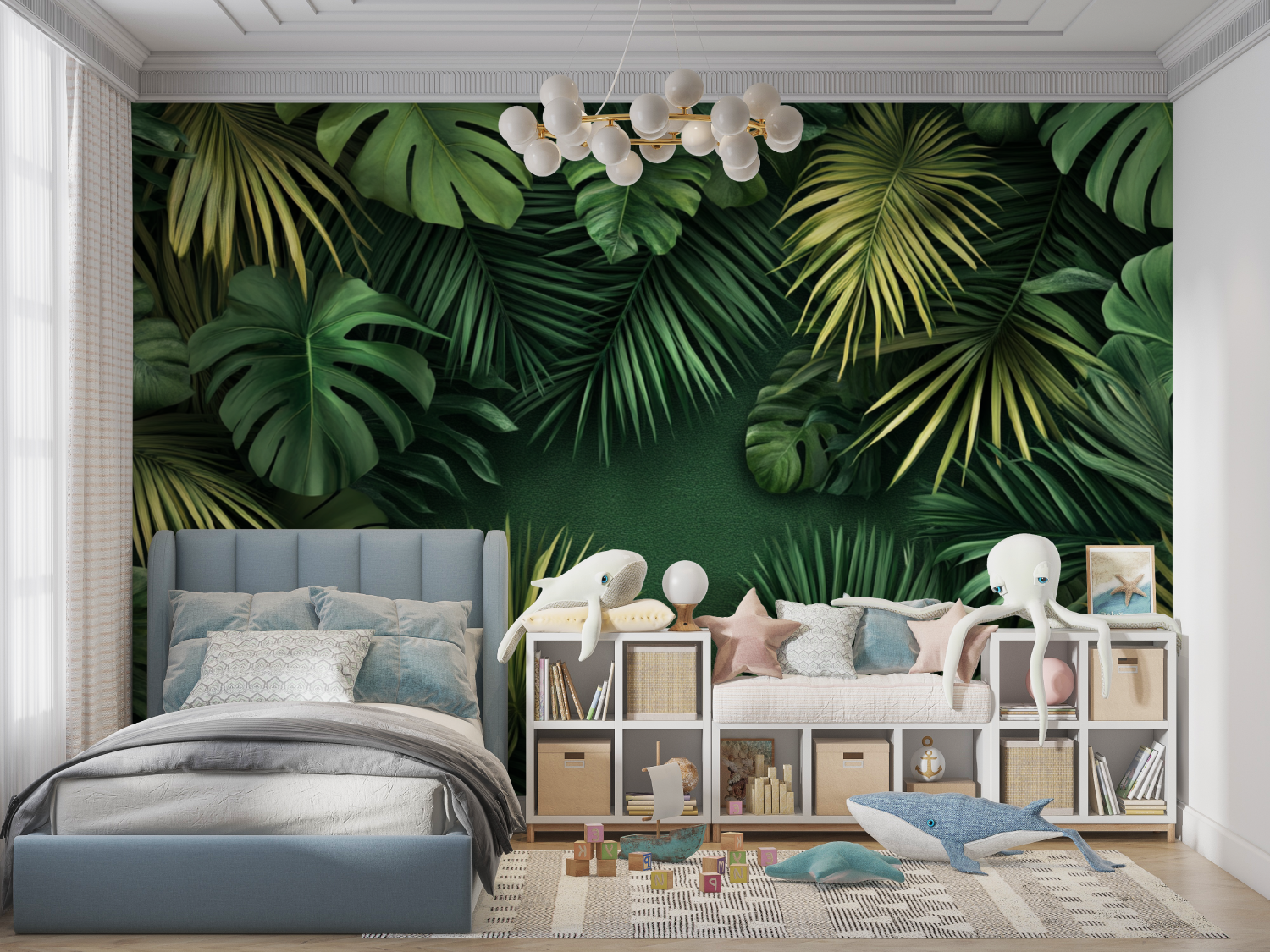 Tropische Pflanzen Tapete für Kinder | Wandbilder Tapete