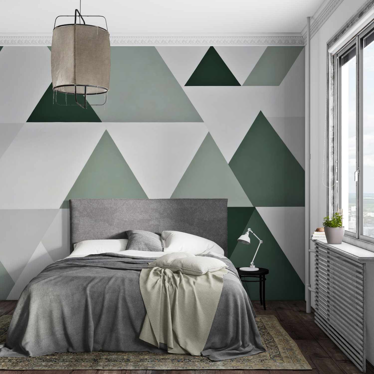 Geometric Pattern Green Wallpaper | Murals Wallpaper