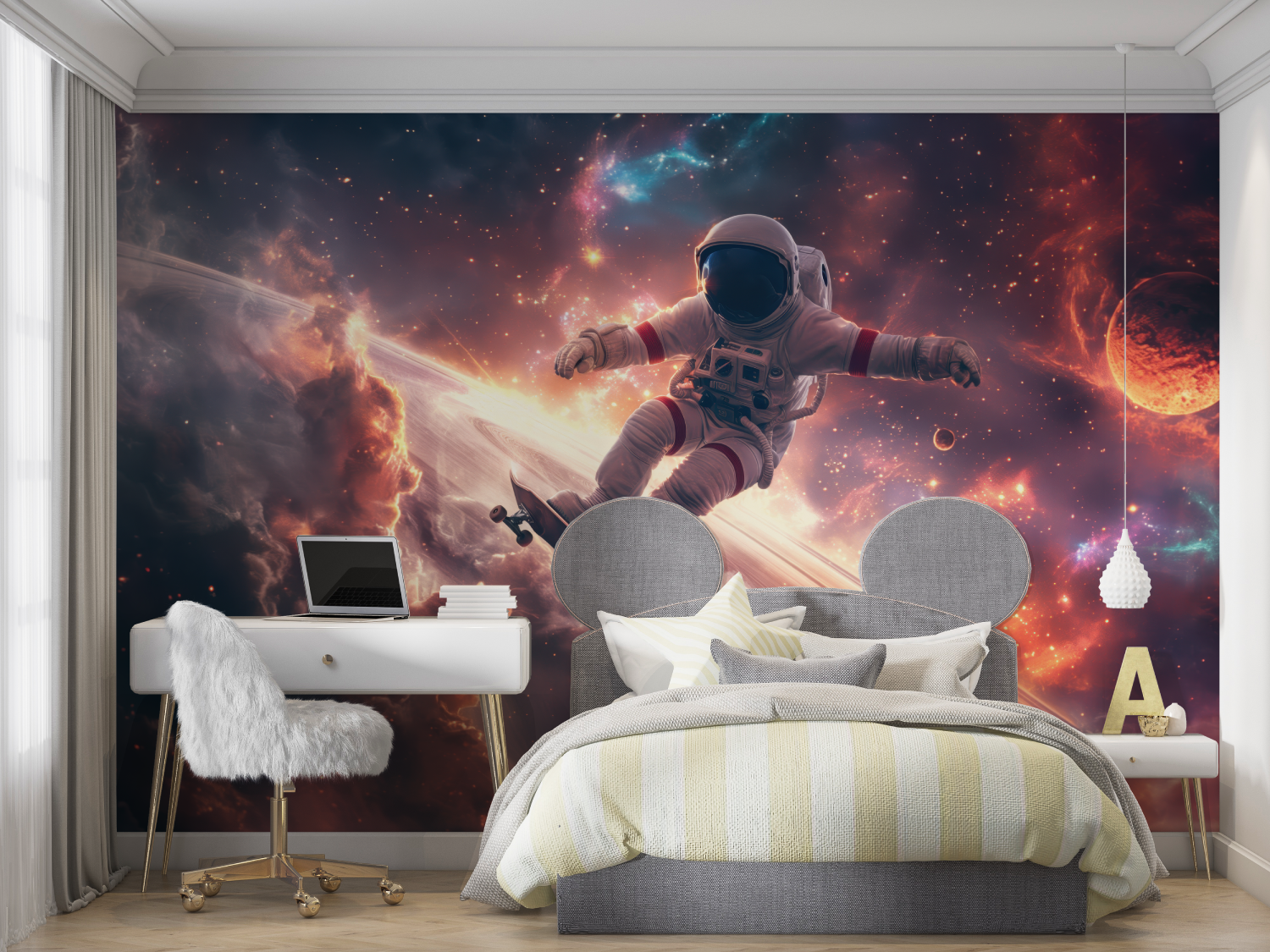 Tapete Garçon Skateboard Astronaut – Chambre de Garçon