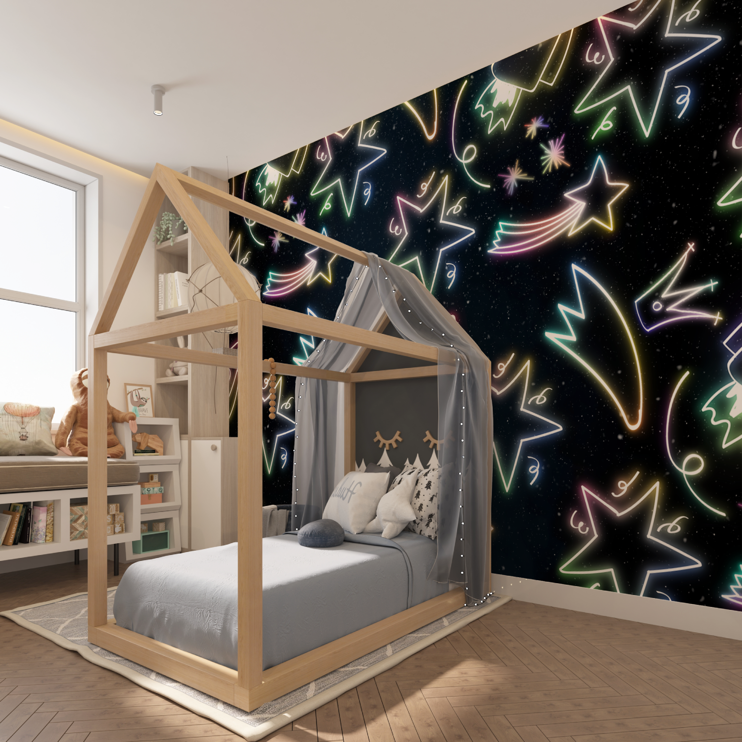 Neon Lights Teen Wallpaper | Murals Wallpaper