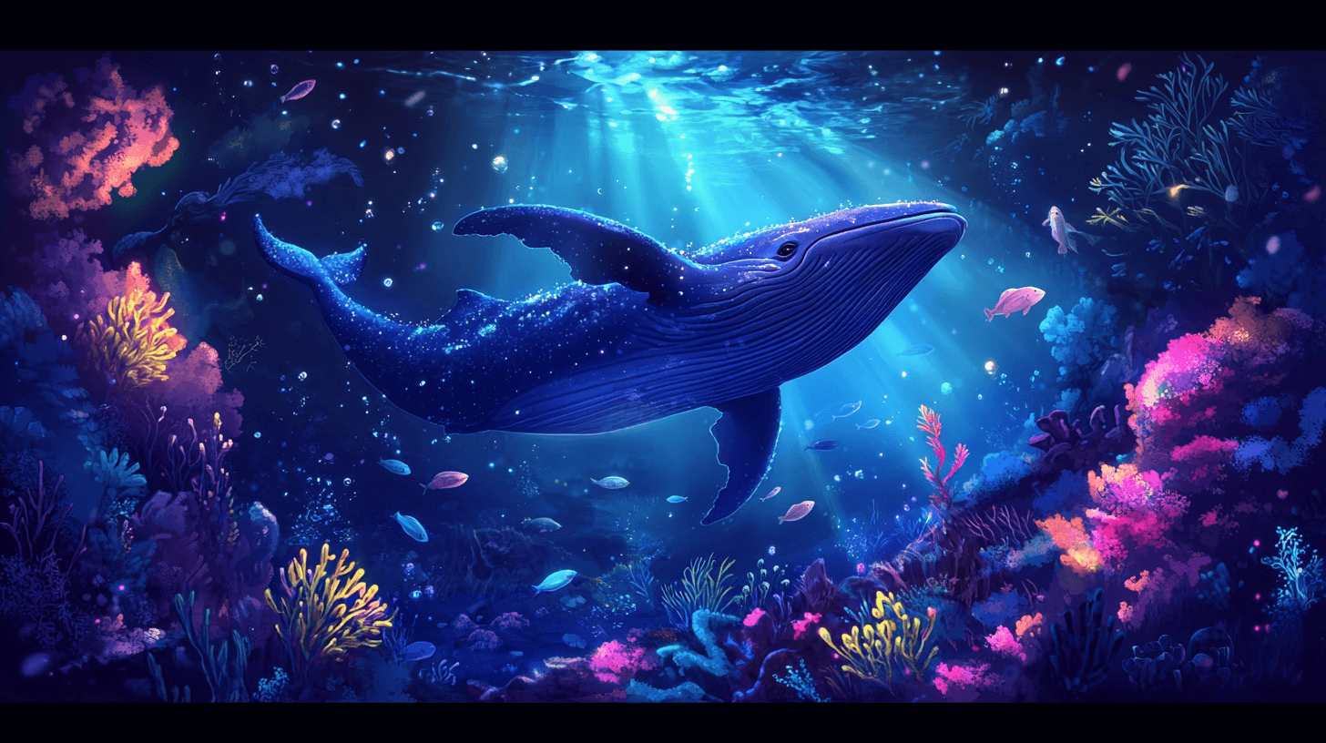 Underwater Whale Wallpaper Contrast | Murals Wallpaper