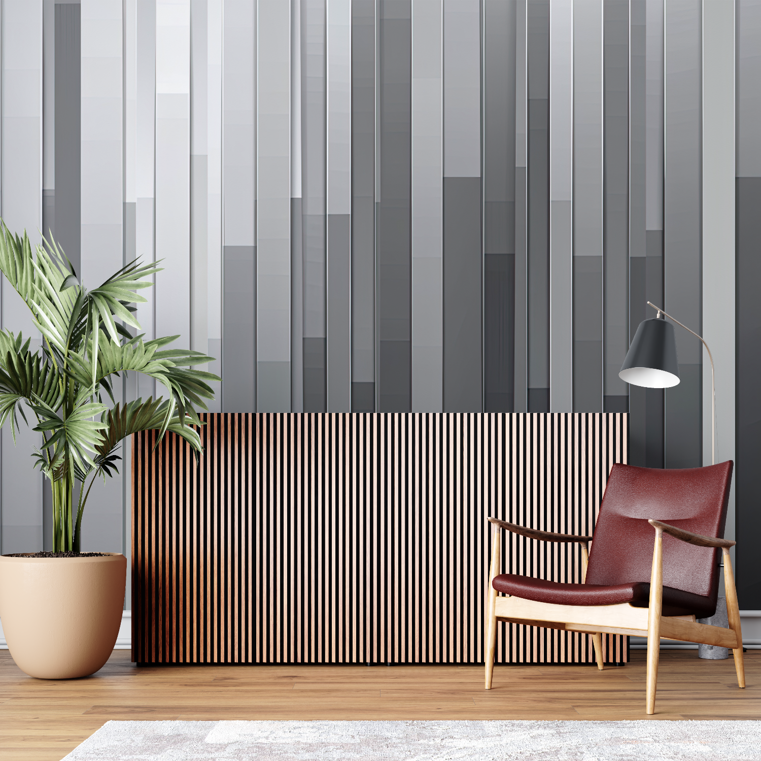 Gray Living Room Wallpaper | Murals Wallpaper