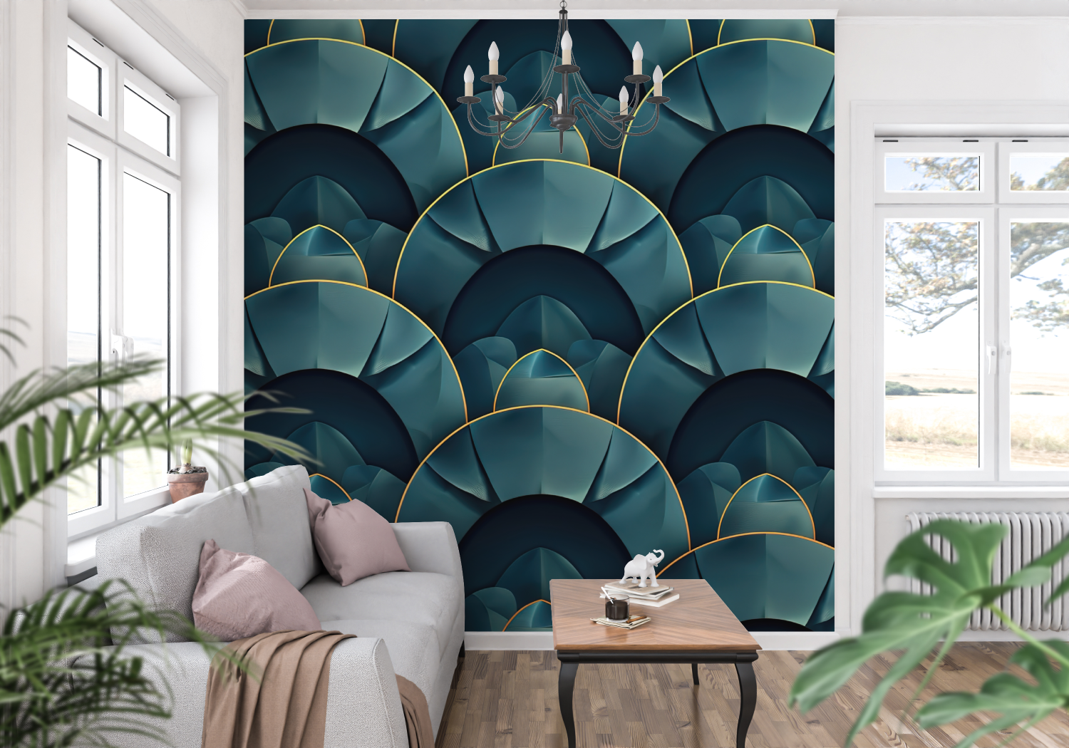 Teal Wallpaper for Bedroom | Murals Wallpaper