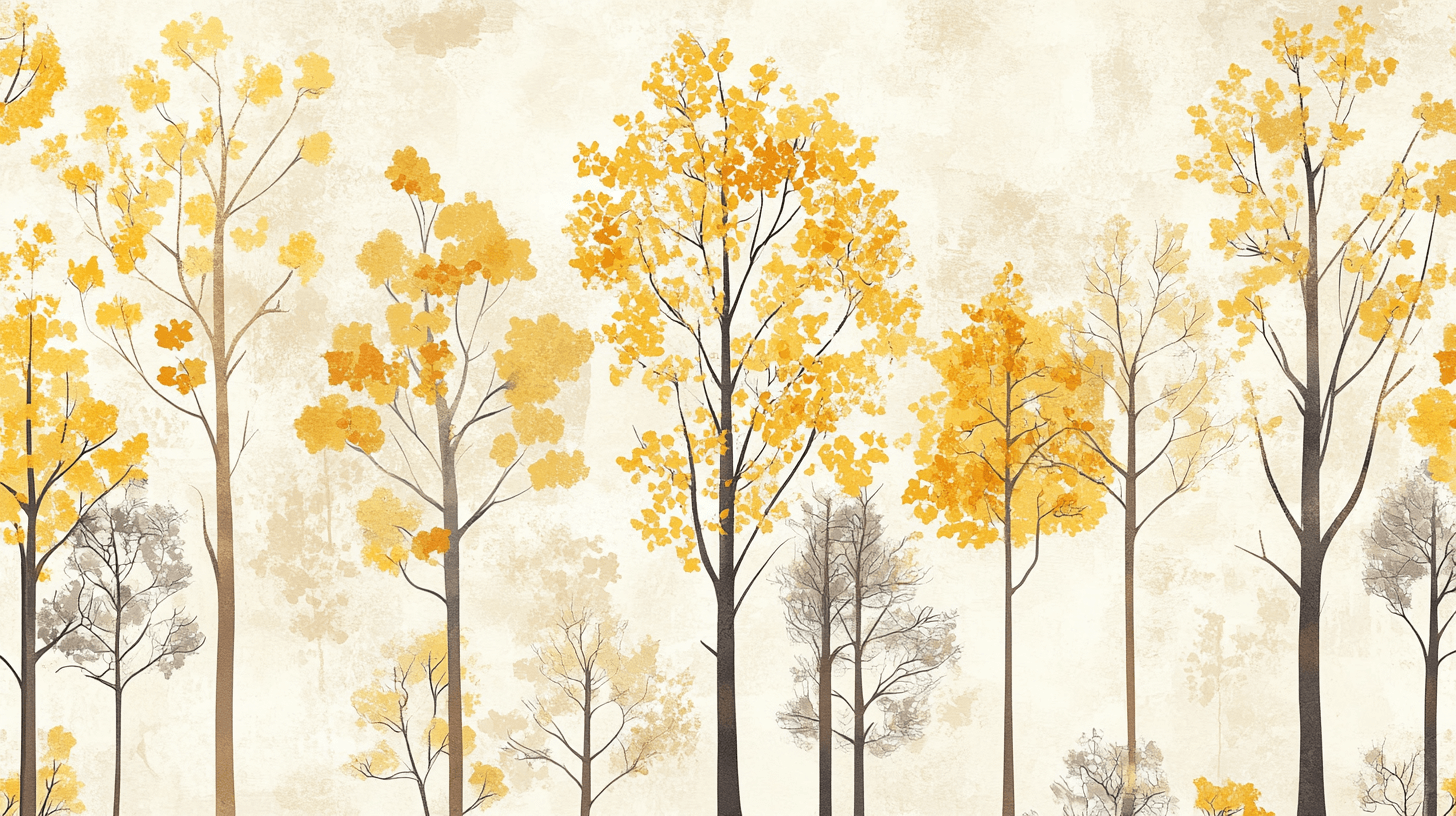 Yellow Tree Wallpaper | Murals Wallpaper
