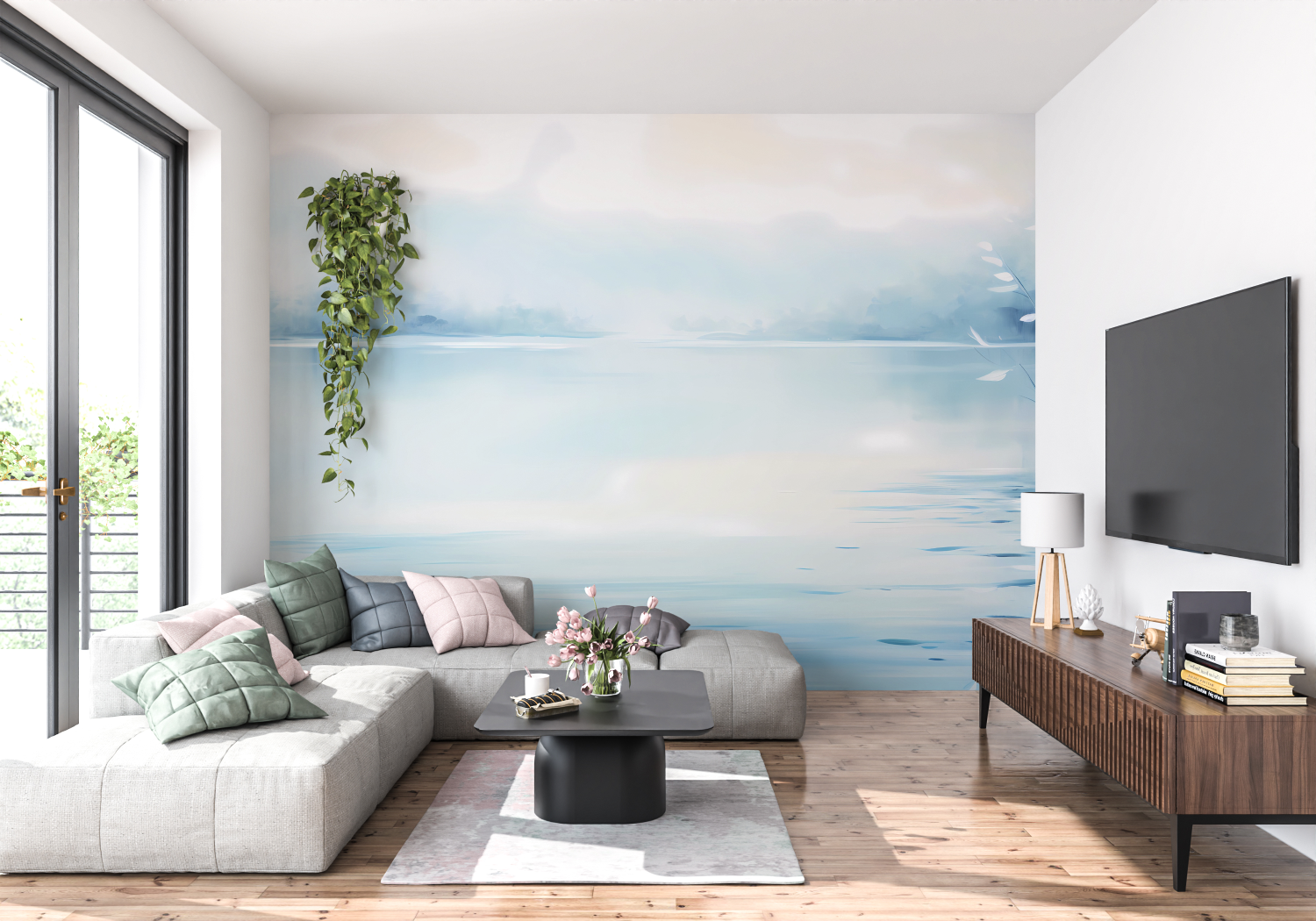 Watercolor Wallpaper Aquatic Reflections | Murals Wallpaper