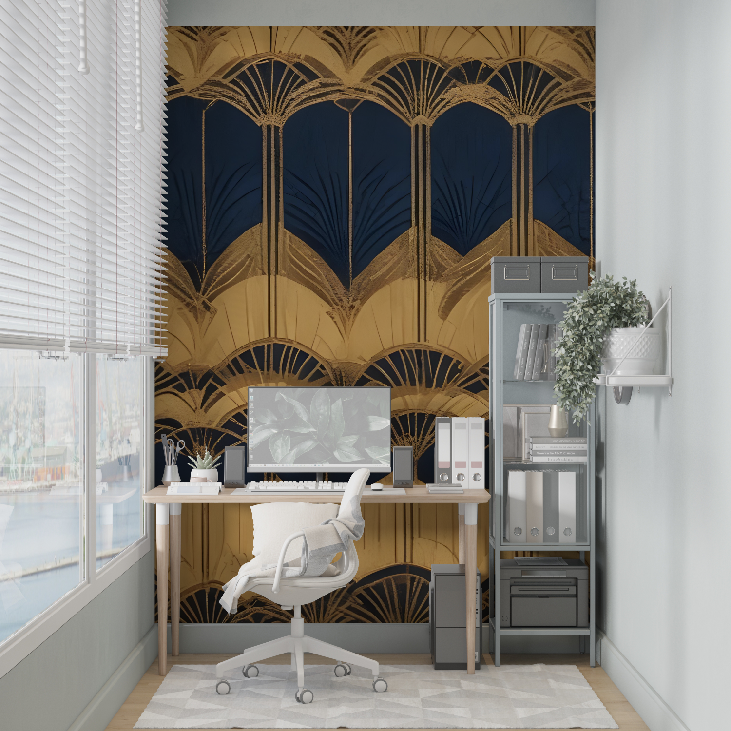 Art Deco Paradise Blue Wallpaper | Murals Wallpaper