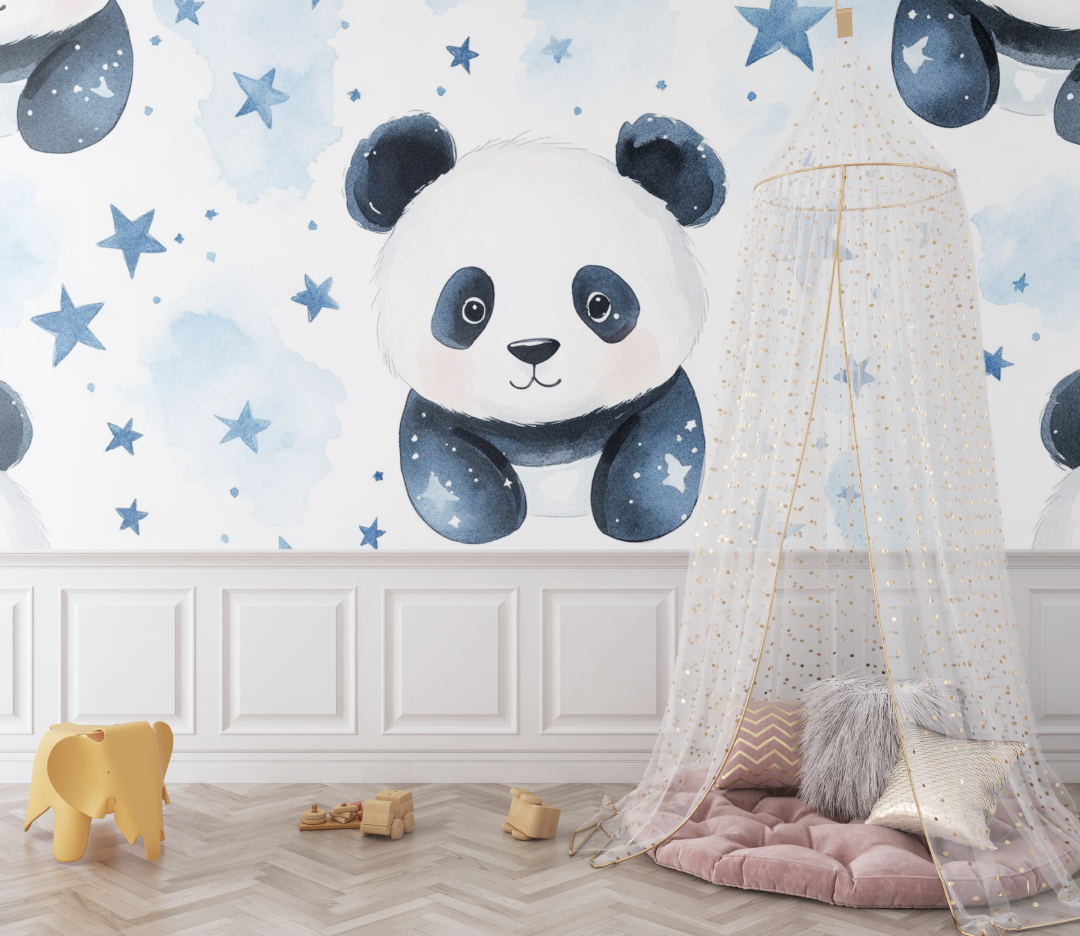 Panda and Stars Wallpaper | Murals Wallpaper