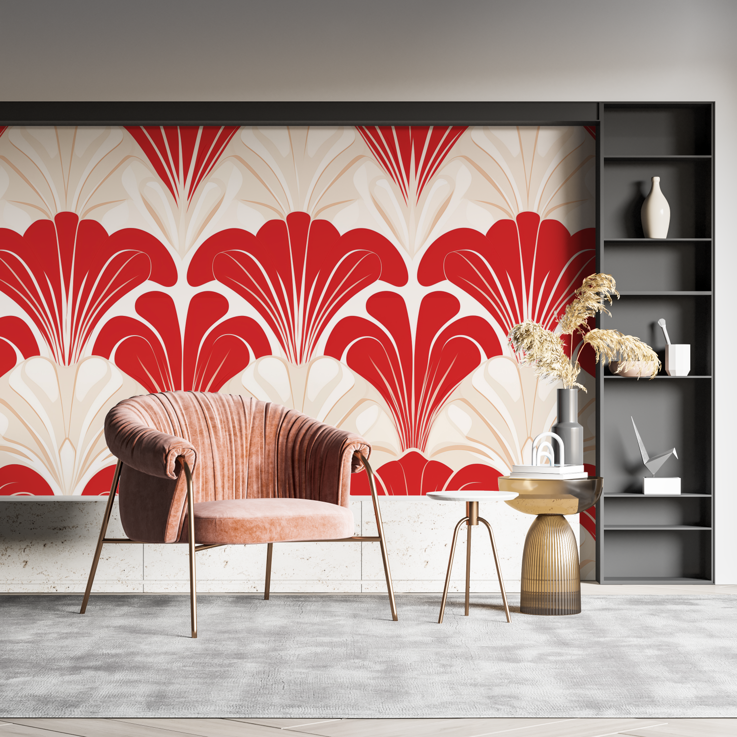 Red Patterned Wallpaper | Murals Wallpaper